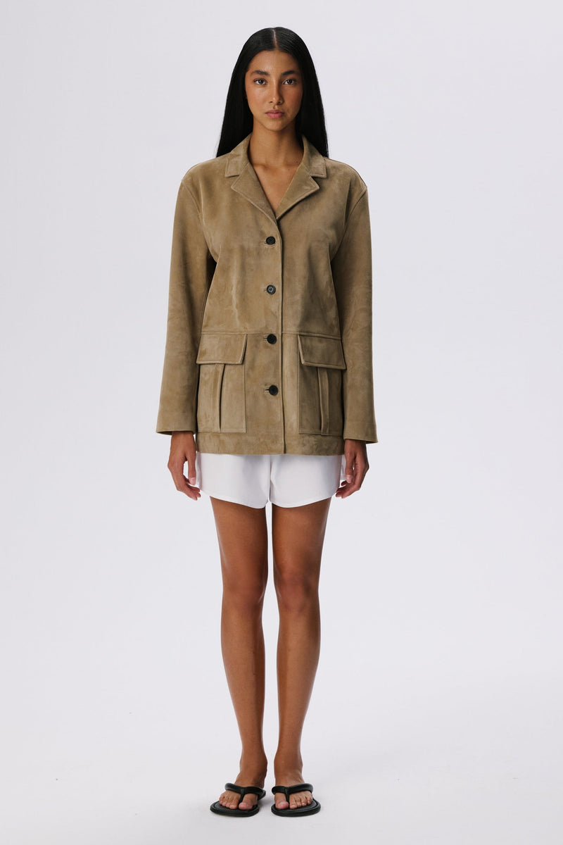 Suede Workwear X Jacket | British Khaki