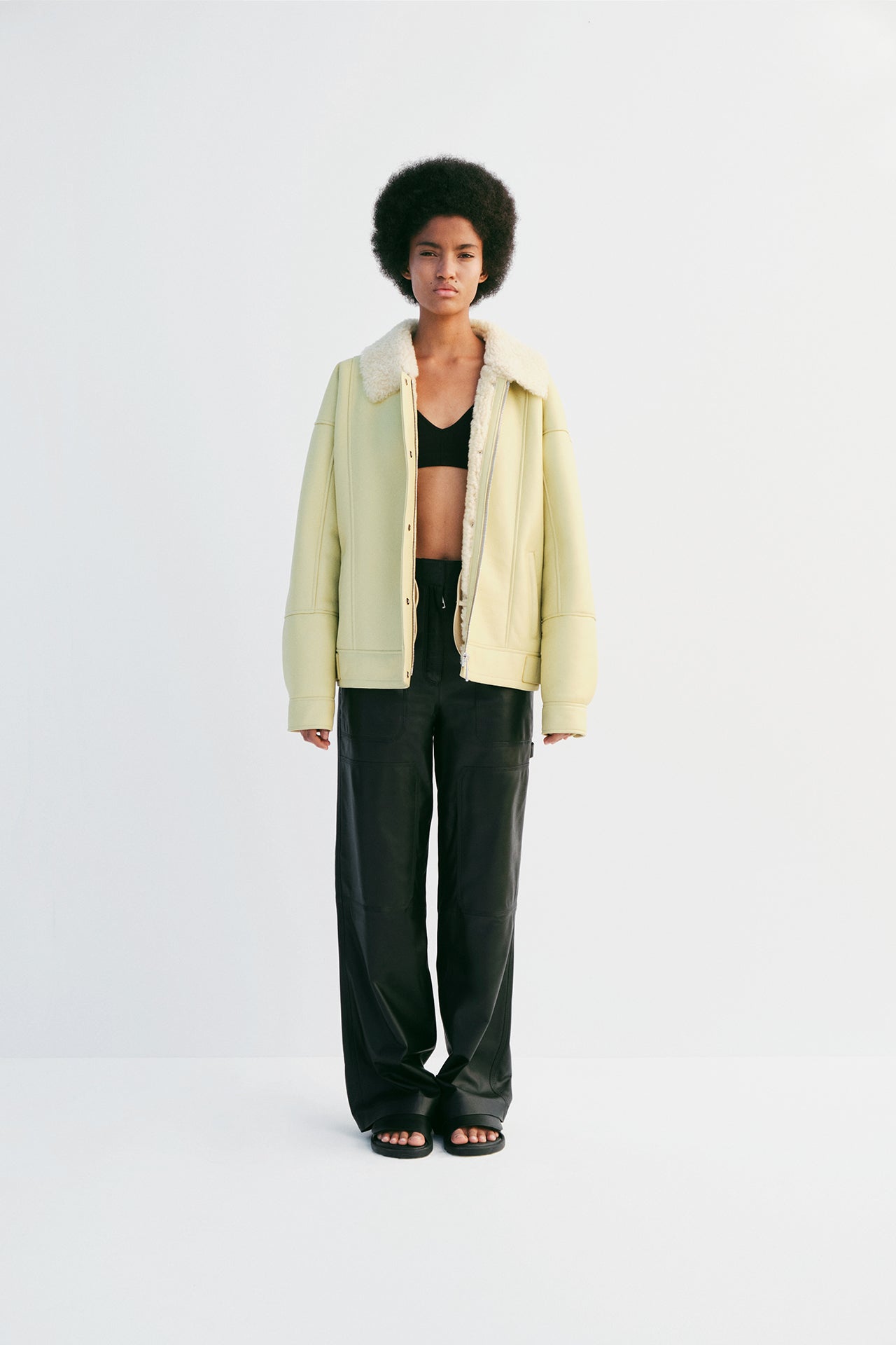 SUNKISSED MONO SHEARLING JACKET LIME YELLOW