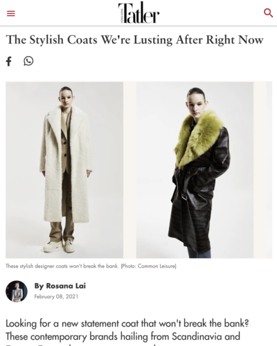 HK TATLER: THE STYLISH COATS WE'RE LUSTING AFTER RIGHT NOW