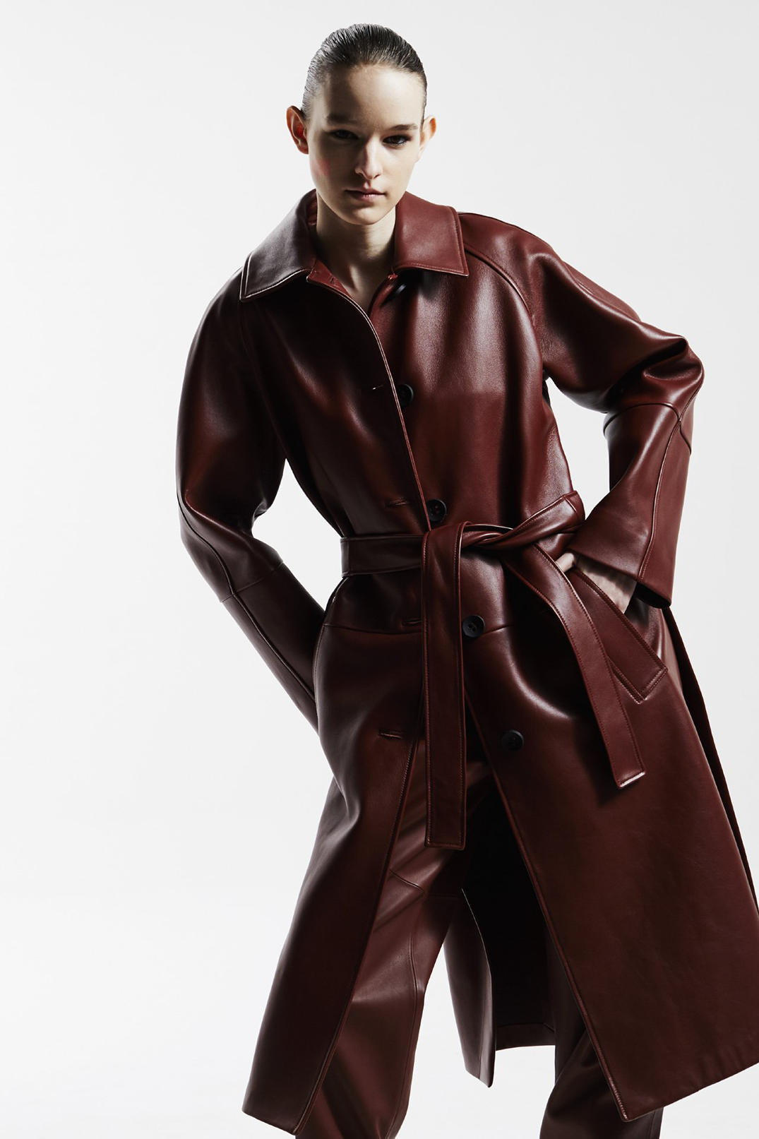 "Slow Dance" Balmacaan Coat - Reddish Brown - Common Leisure 