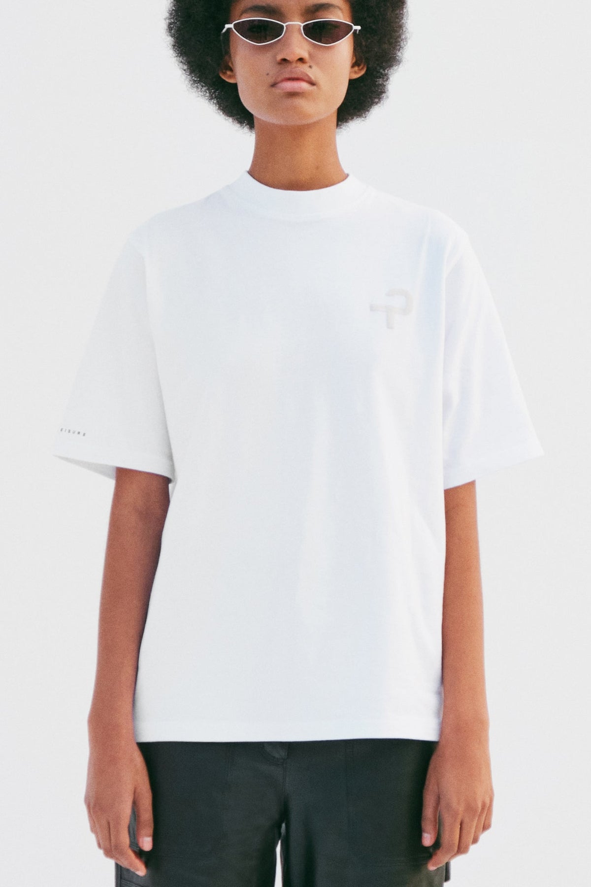 Amblem Branded Short Sleeve T-Shirt | White