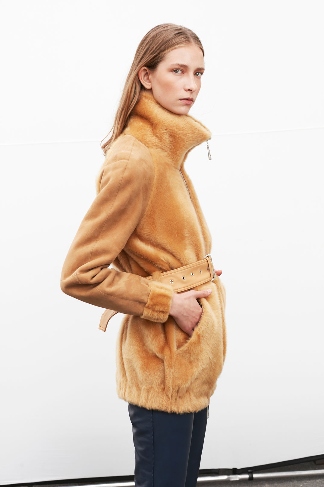 "Daffodil" Shearling Bomber Jacket - Common Leisure 