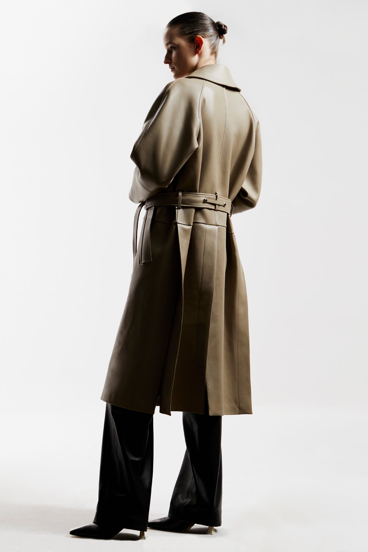 "Slow Dance" Balmacaan Coat - Bamboo Beige