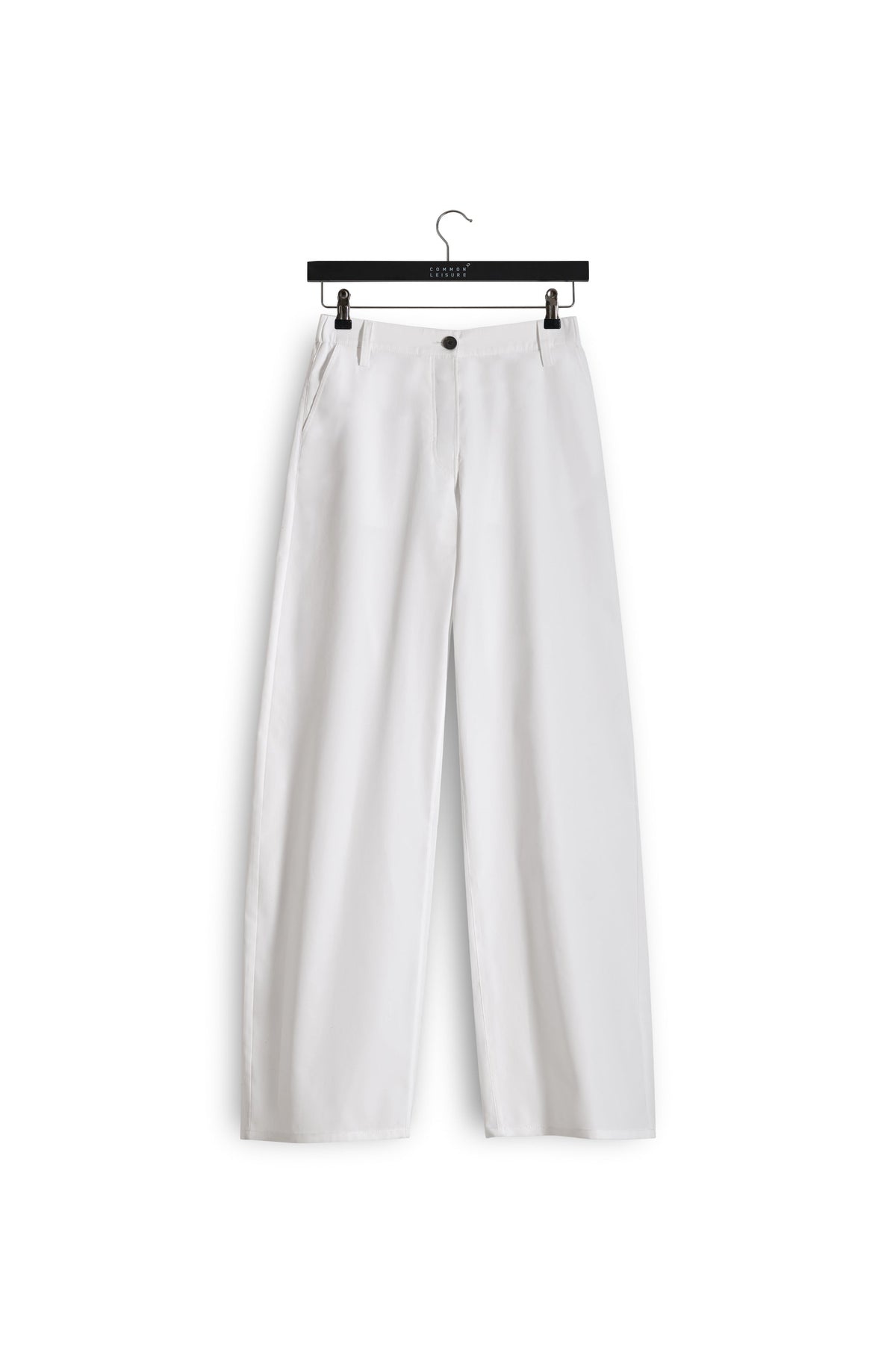 Soft Curve Barrel Pants | Cotton Poplin – White