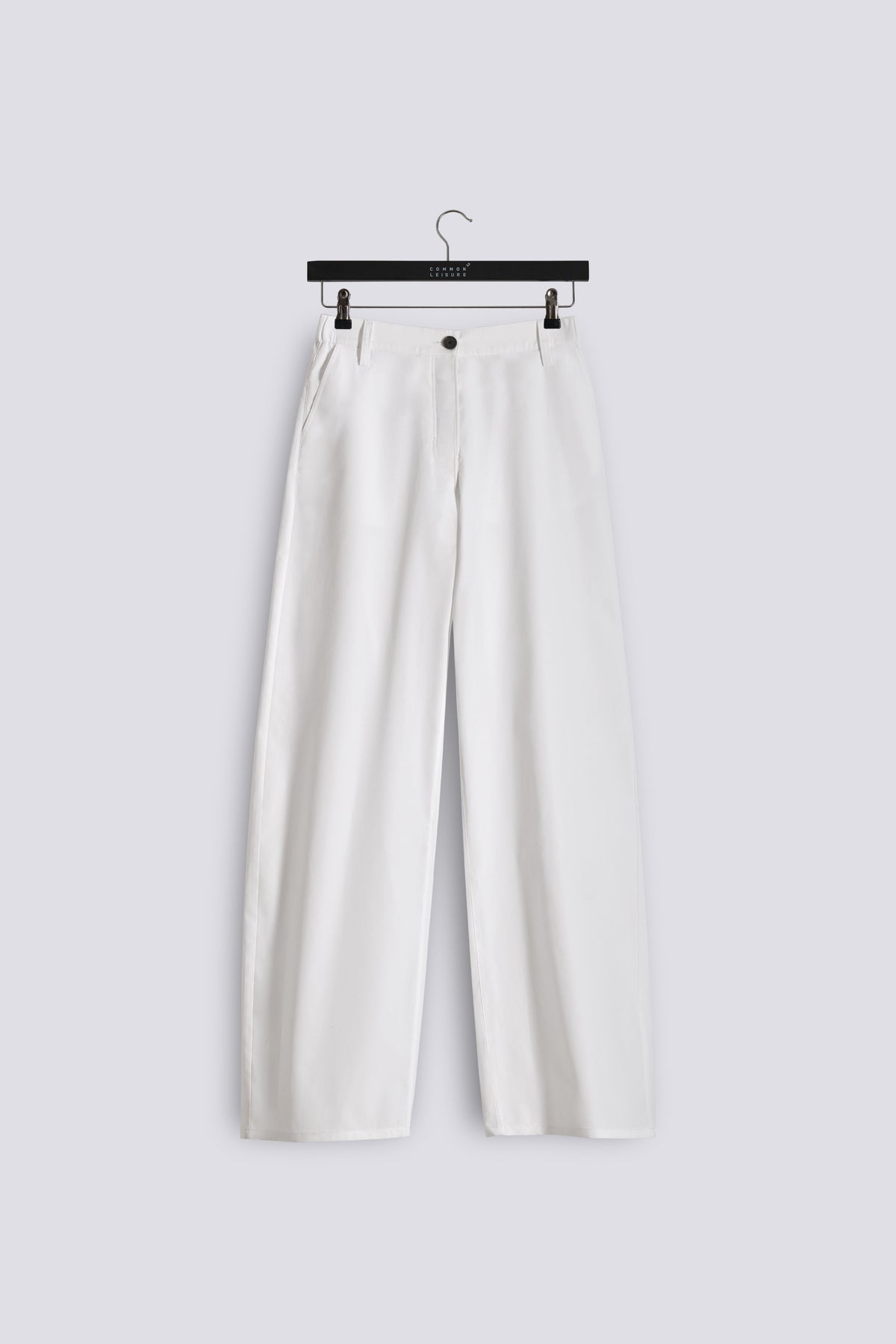 Soft Curve Barrel Pants | Cotton Poplin – White