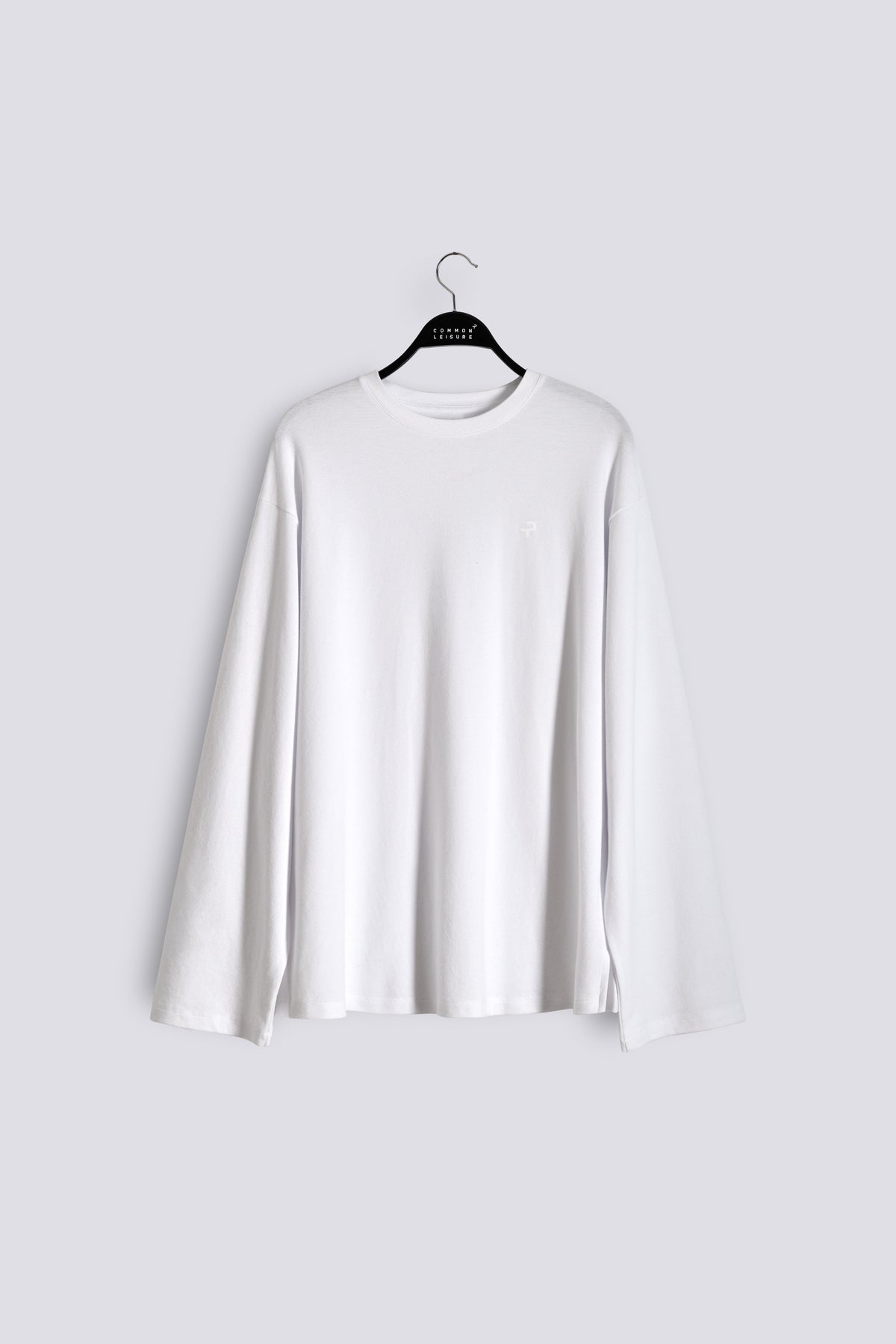 Long Sleeve Crew Neck Shirt | Cotton Piqué – White