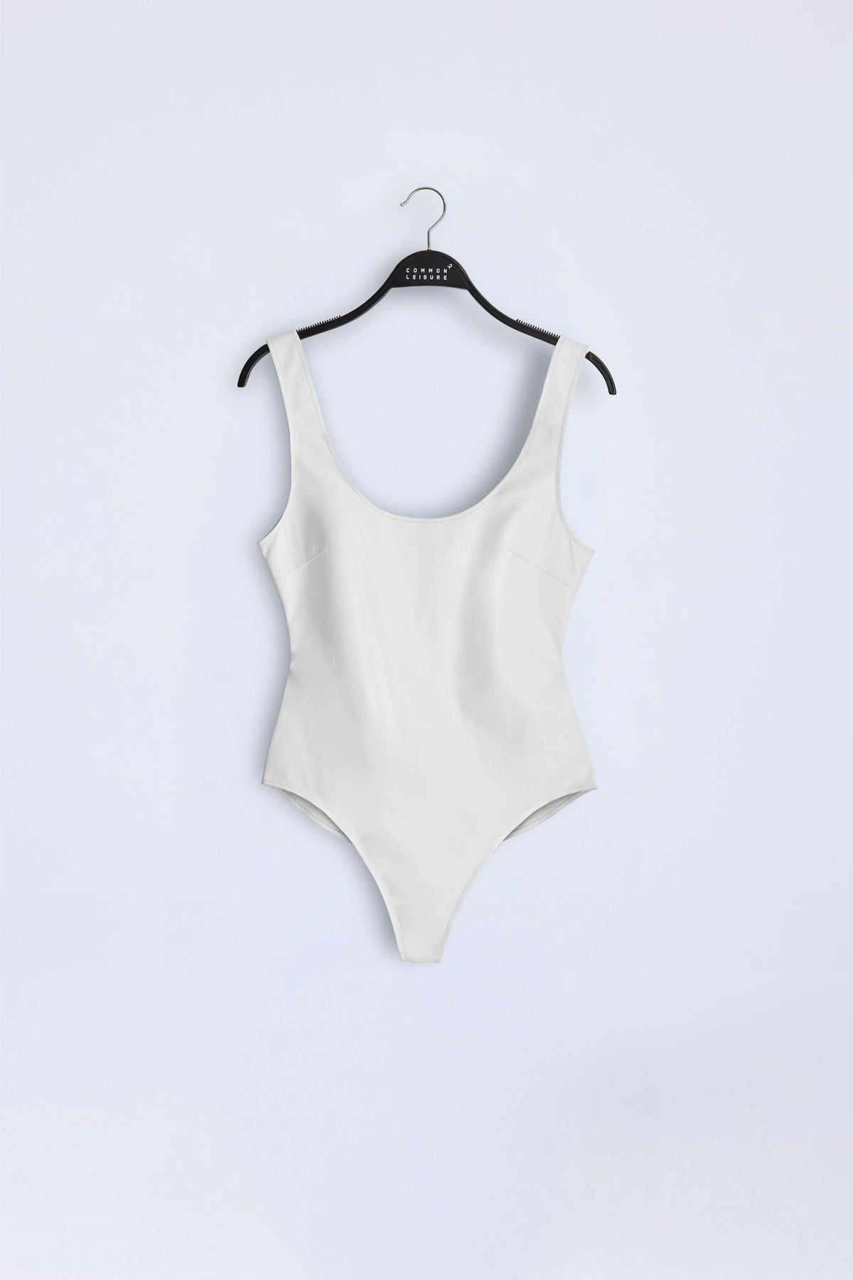 No Time Bodysuit | Leather – White