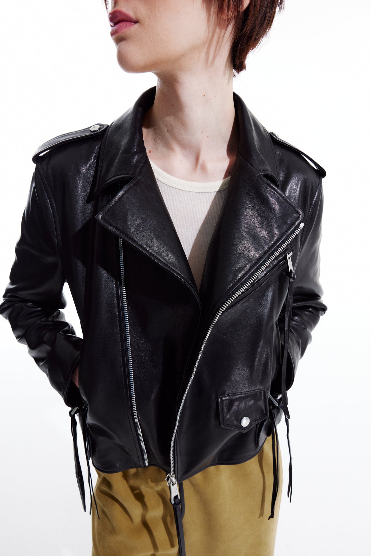 leather biker jacket