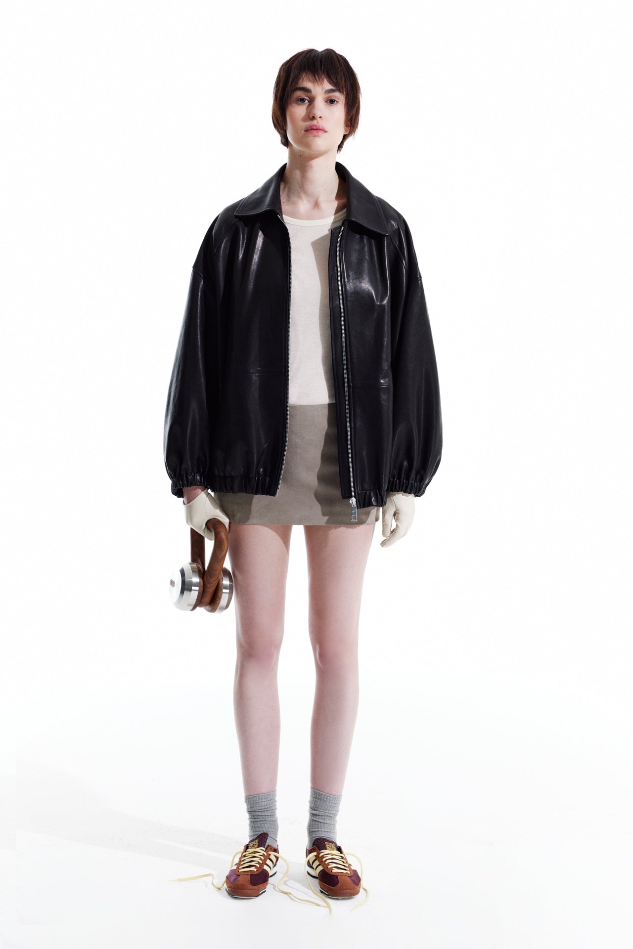 Coach black leather jacket clearance