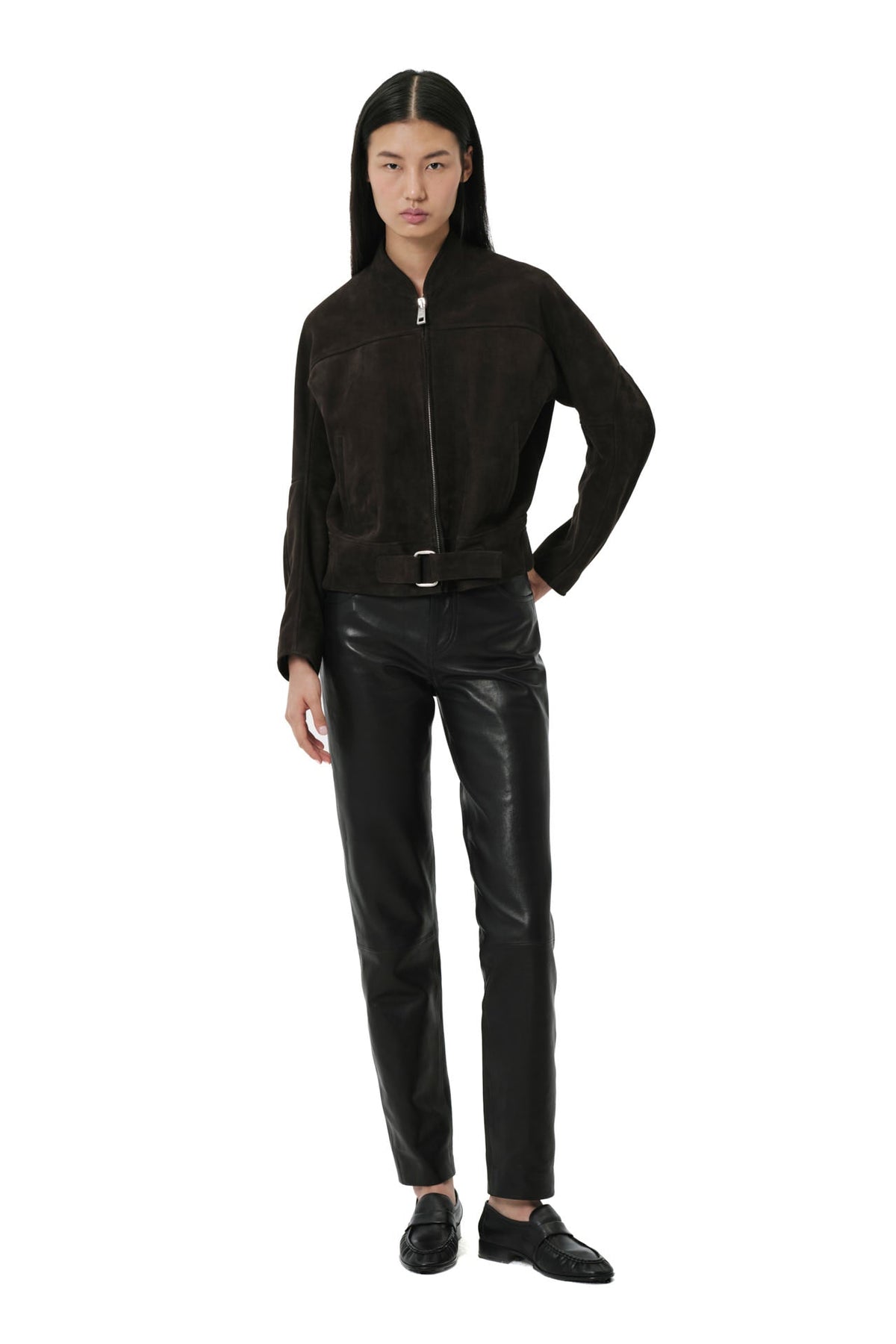 5-Pocket Pants | Leather – Black