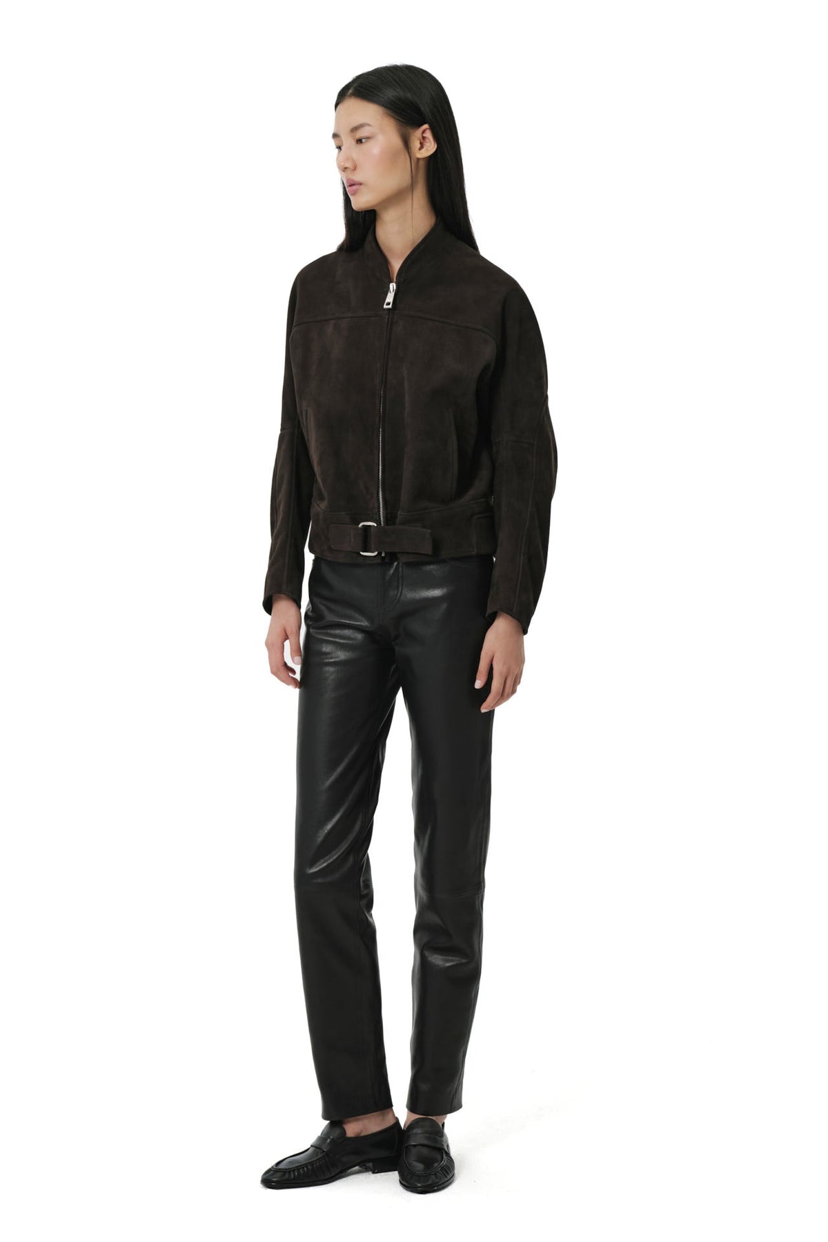 Racer Jacket | Suede – Dark Chocolate