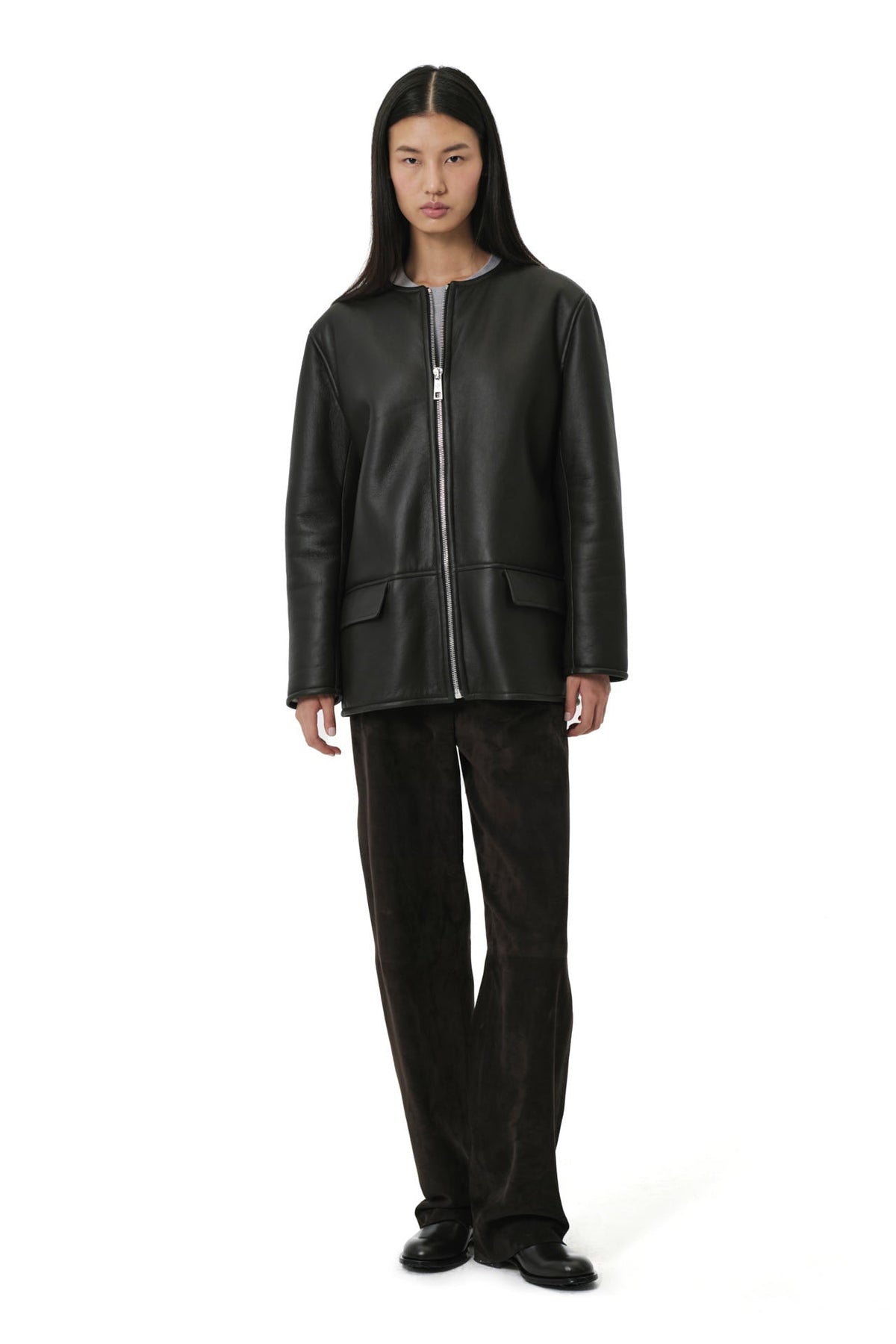 Still Jacket | Semi-Curly Merino Shearling - Black