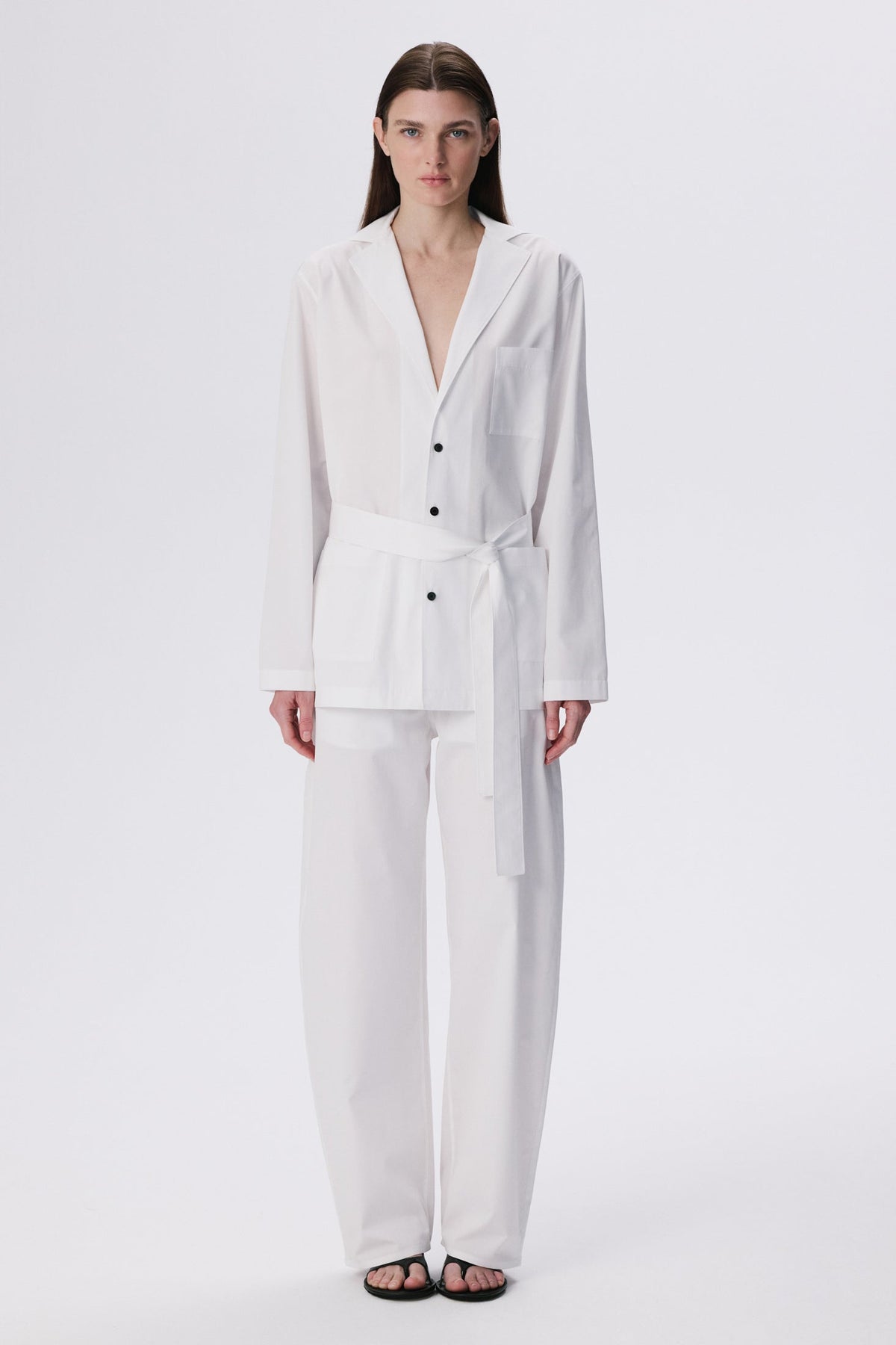 In Bloom Shirt | Cotton Poplin – White