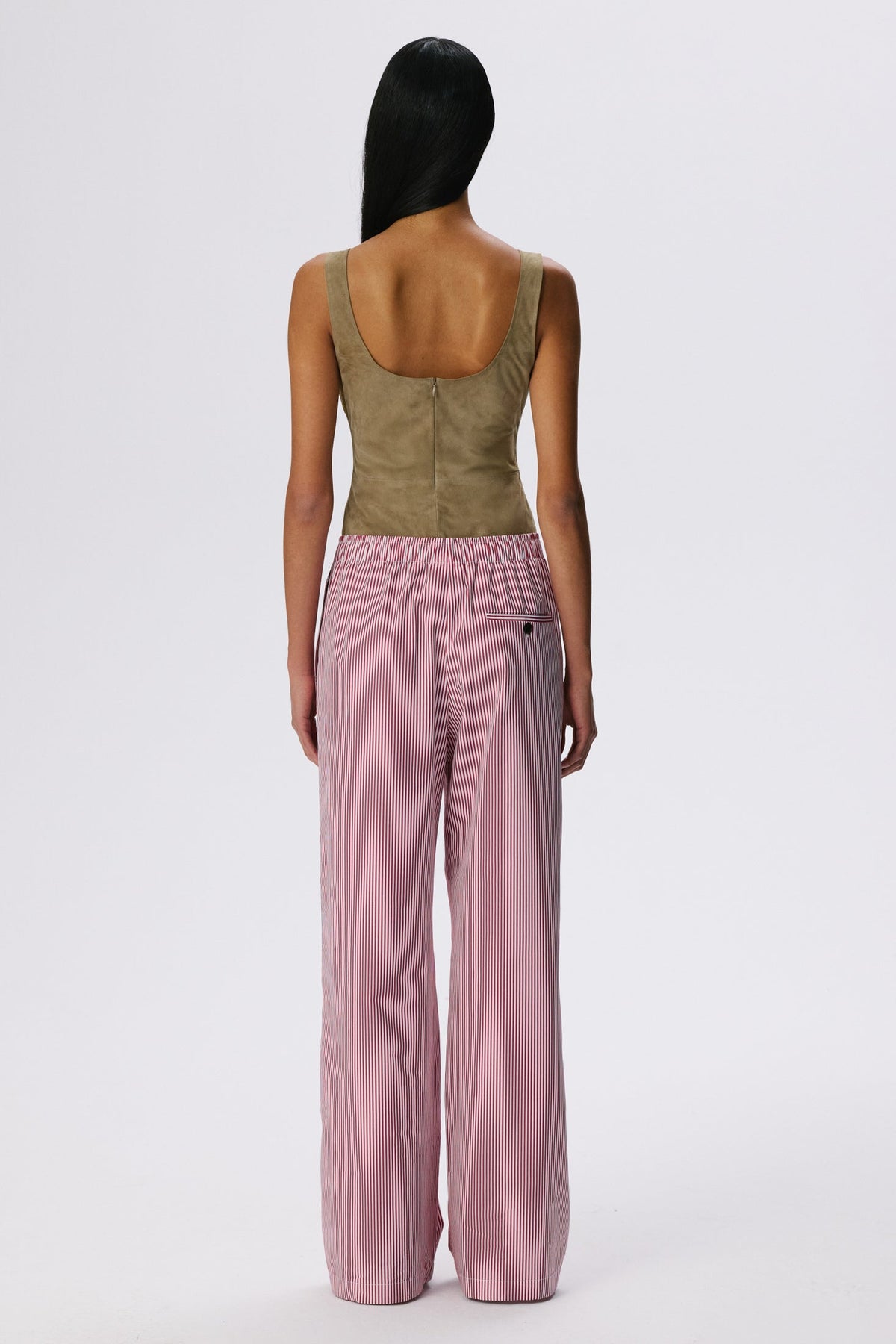 Lounge Pants | Cotton Poplin – Red Stripe
