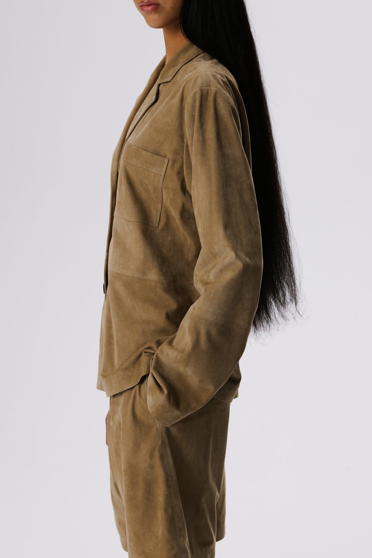 Pull-On Lounge Shorts | Metis Suede – British Khaki