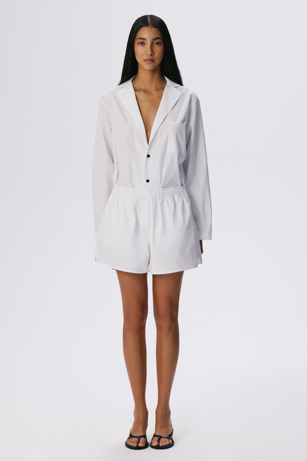 In Bloom Shirt | Cotton Poplin – White