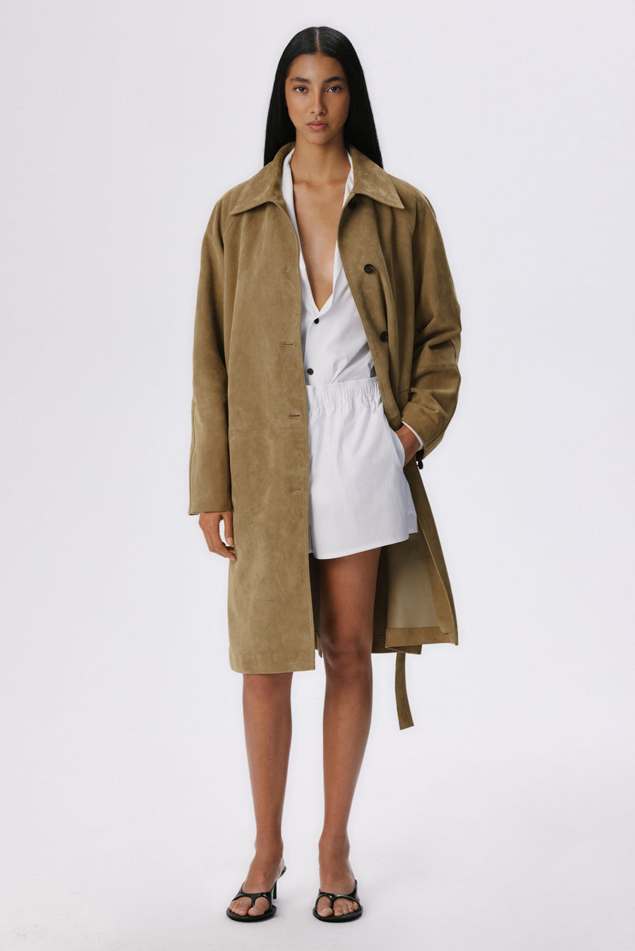 Slow Dance Trench Coat | Suede – British Khaki