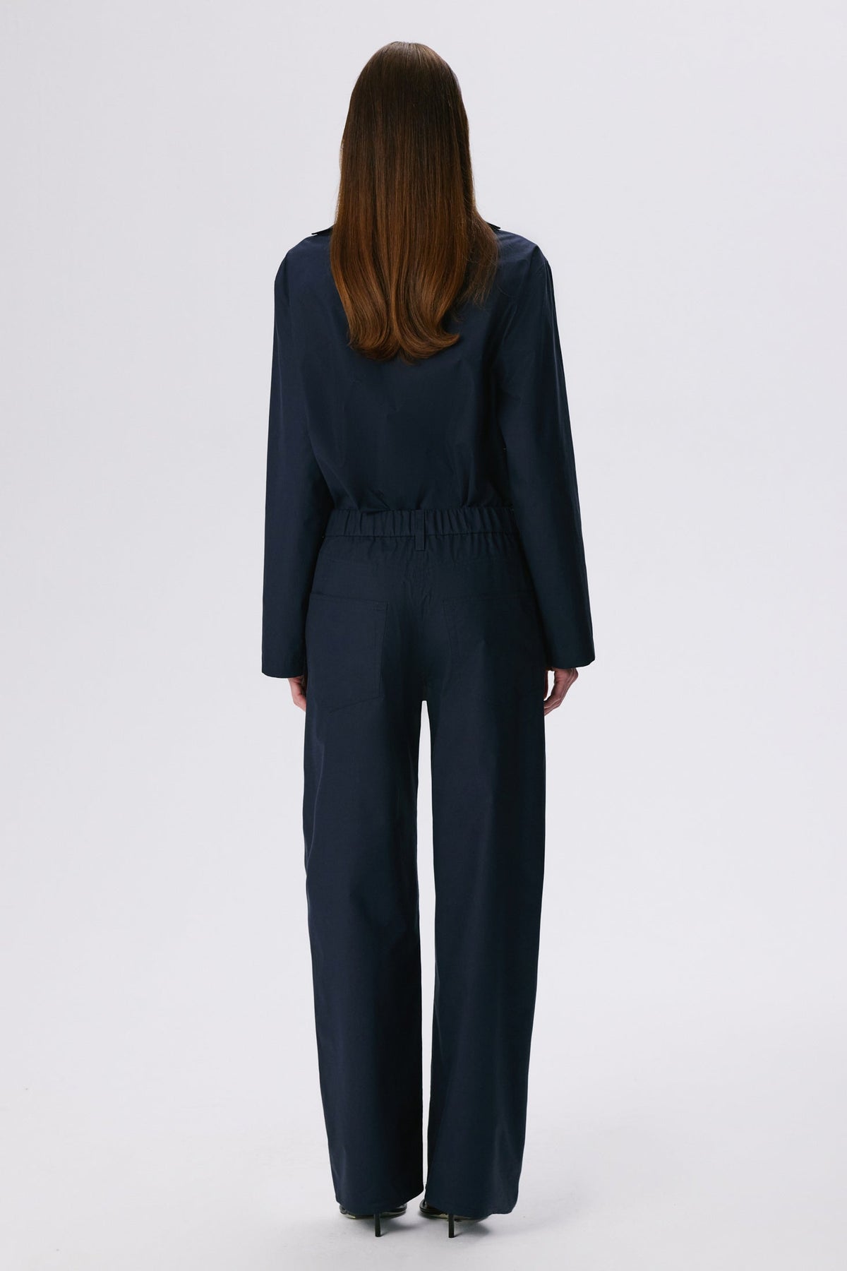 In Bloom Shirt | Cotton Poplin – Blue Black