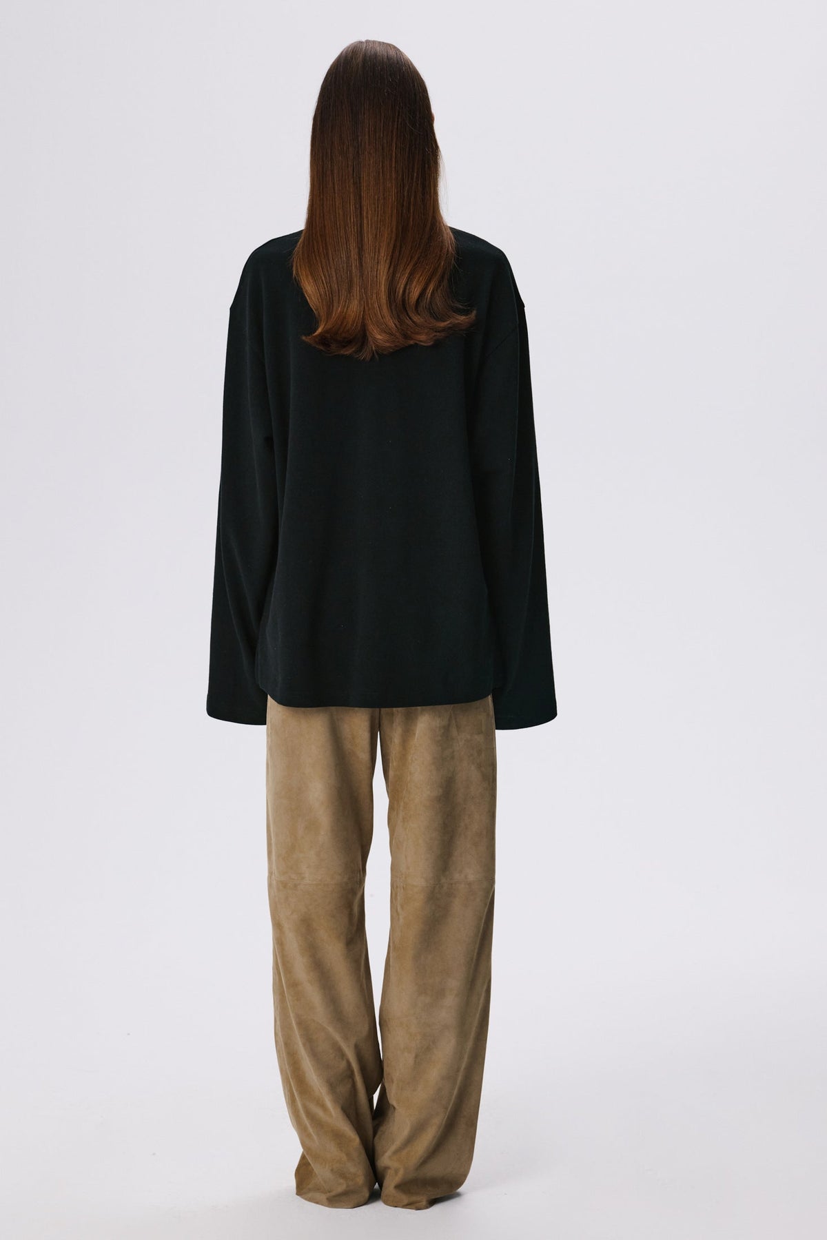 Long Sleeve Polo Shirt | Cotton Piqué – Black