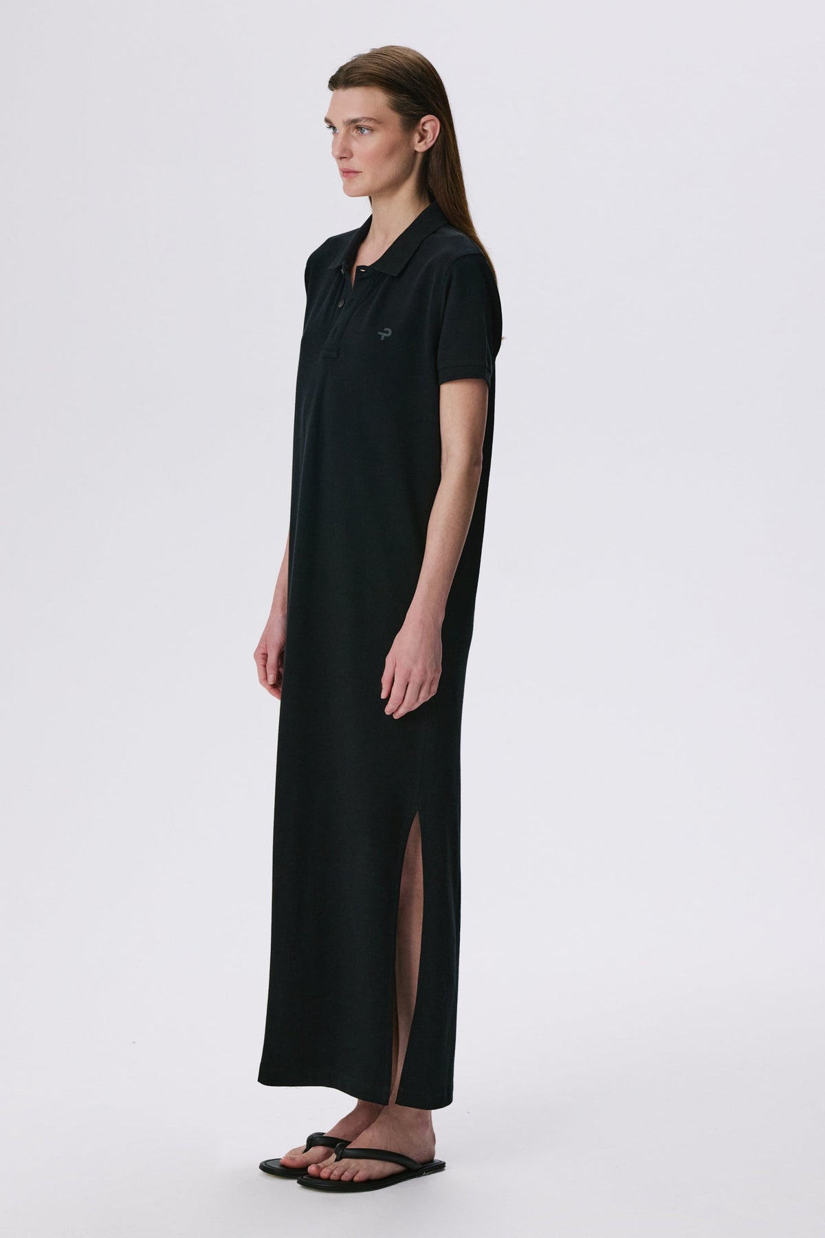 Polo Dress | Cotton Piqué – Black