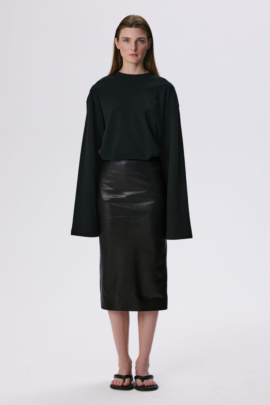 Pencil Skirt | Leather - Black