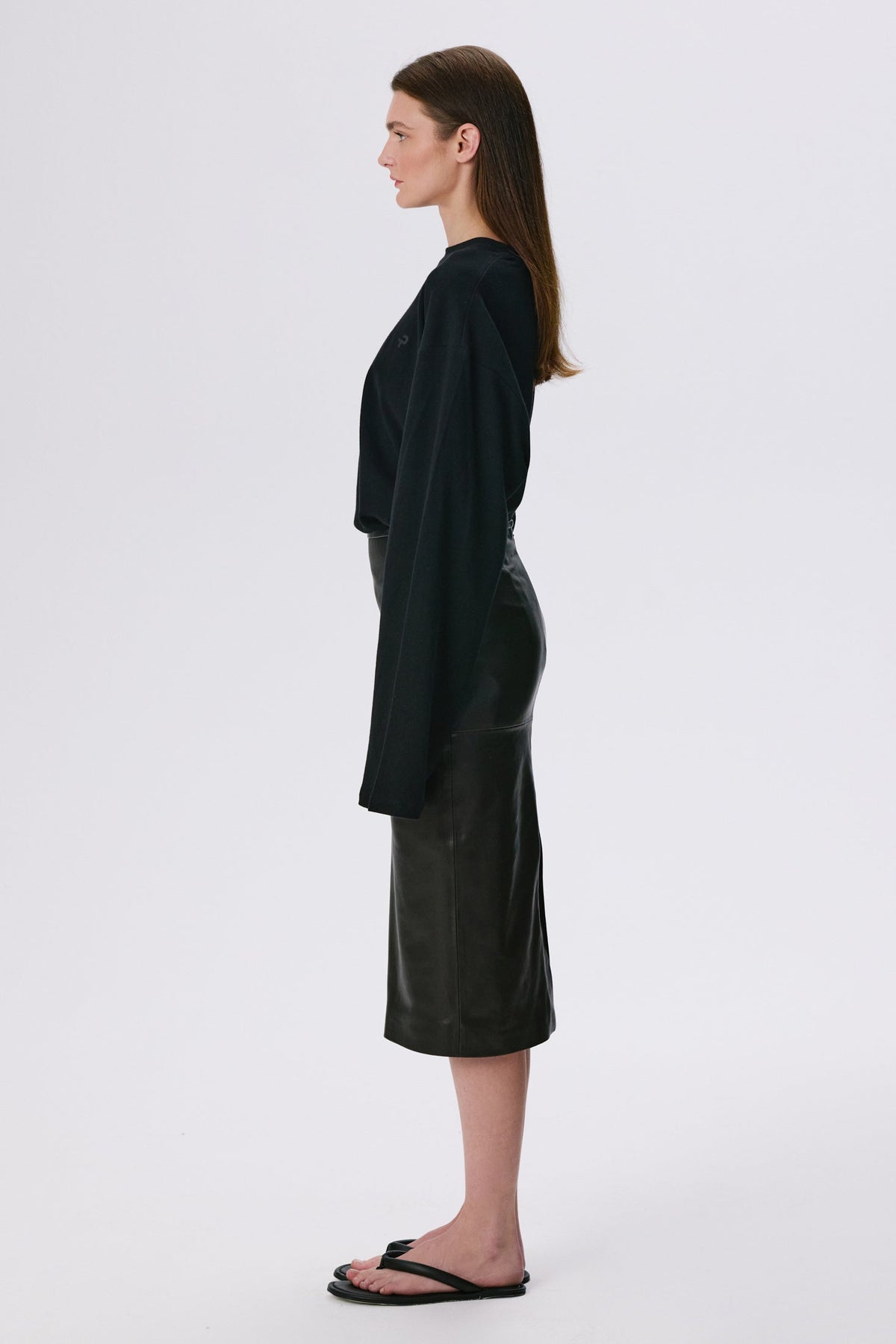 Pencil Skirt | Leather - Black