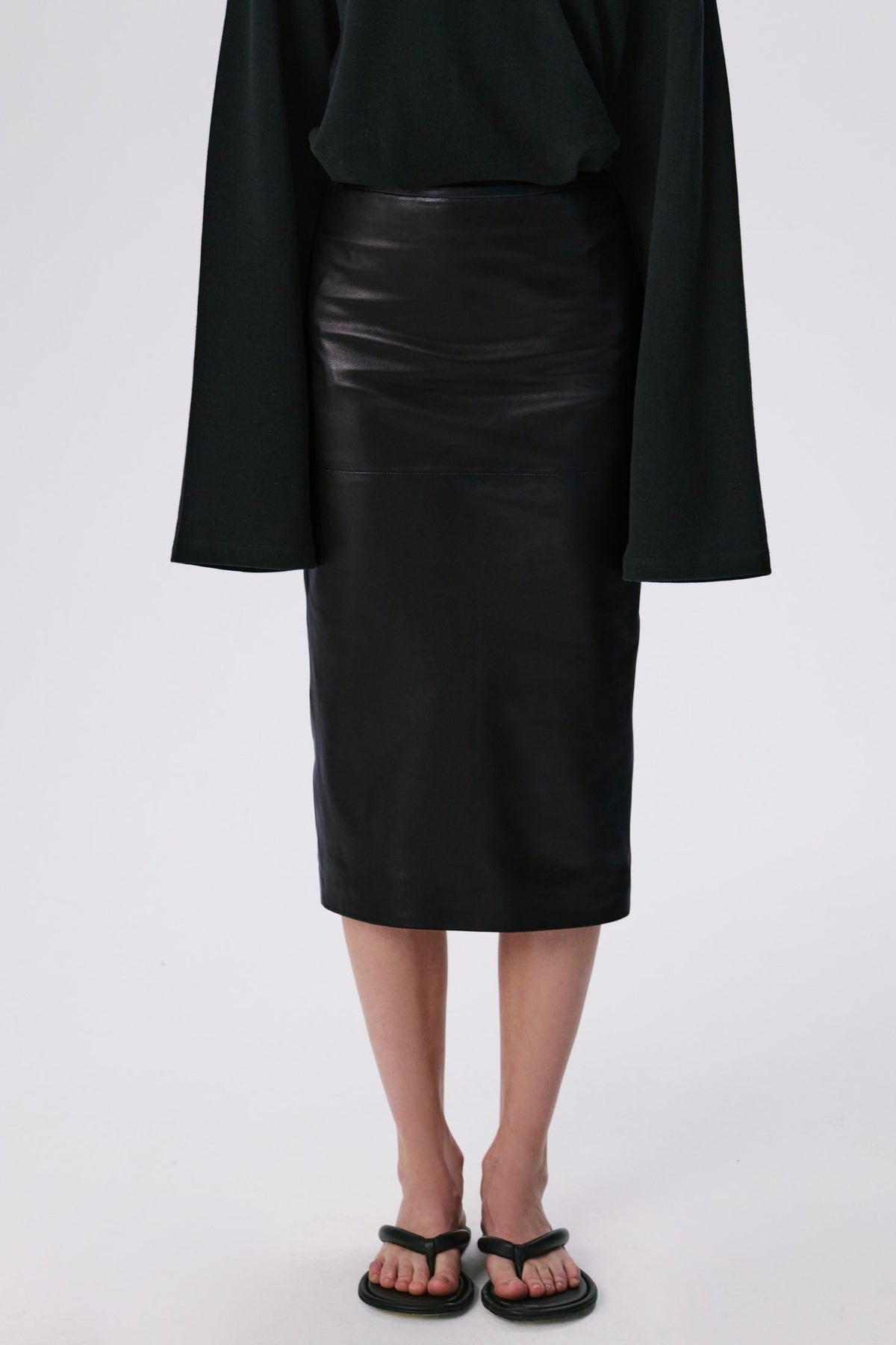 Pencil Skirt | Leather - Black