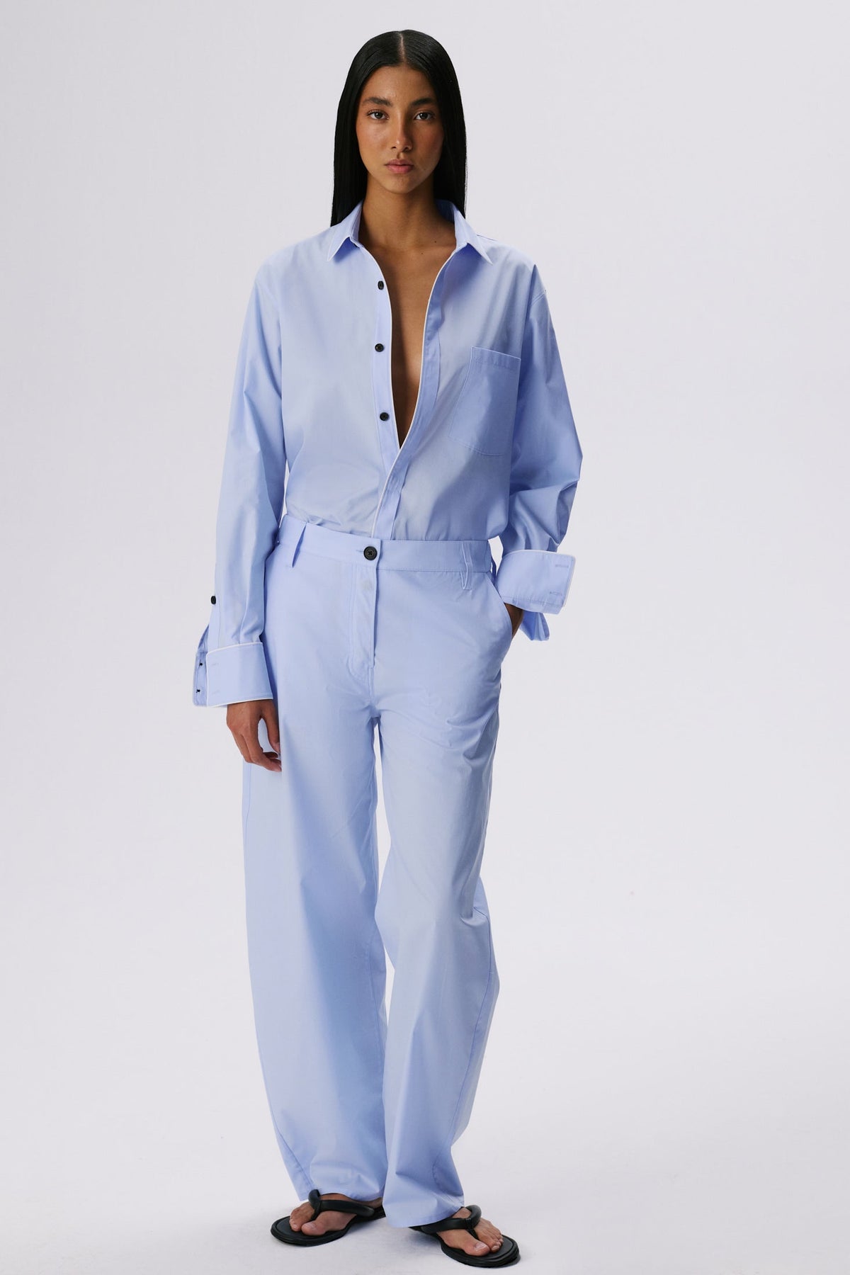 Tailored Shirt | Cotton Poplin – Light Blue