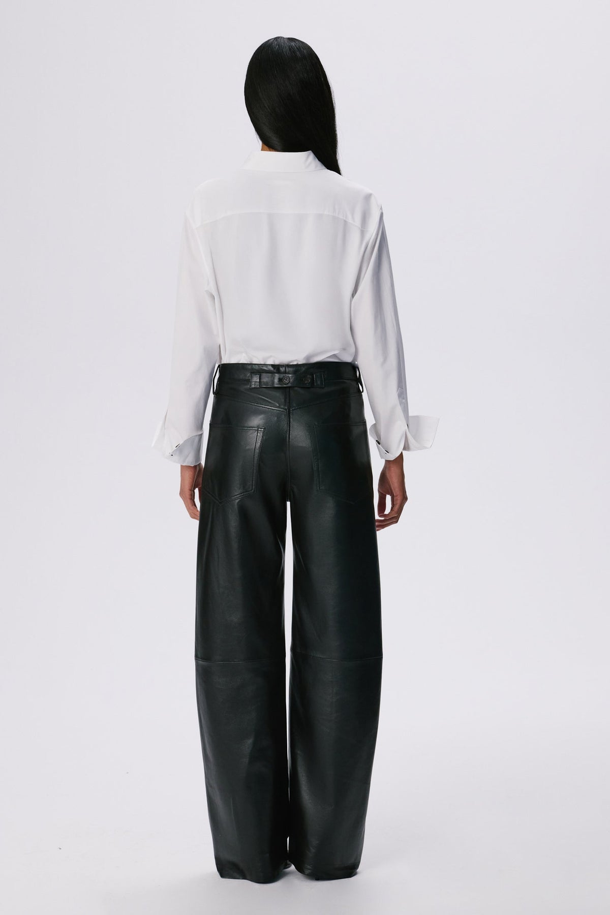 Soft Curve Barrel Pants | Leather – Black