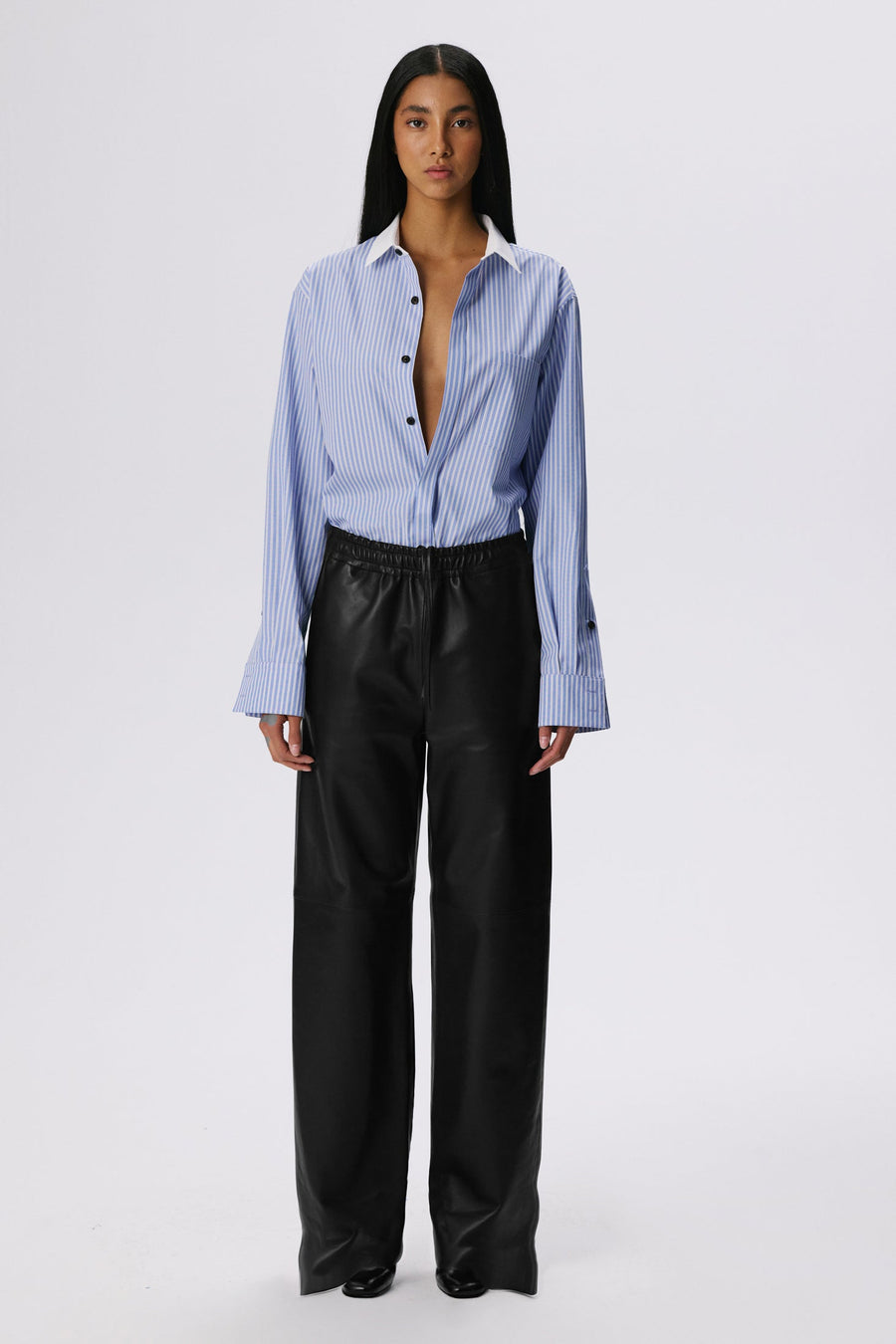 Tailored Shirt | Cotton Poplin – Bright Blue Stripe