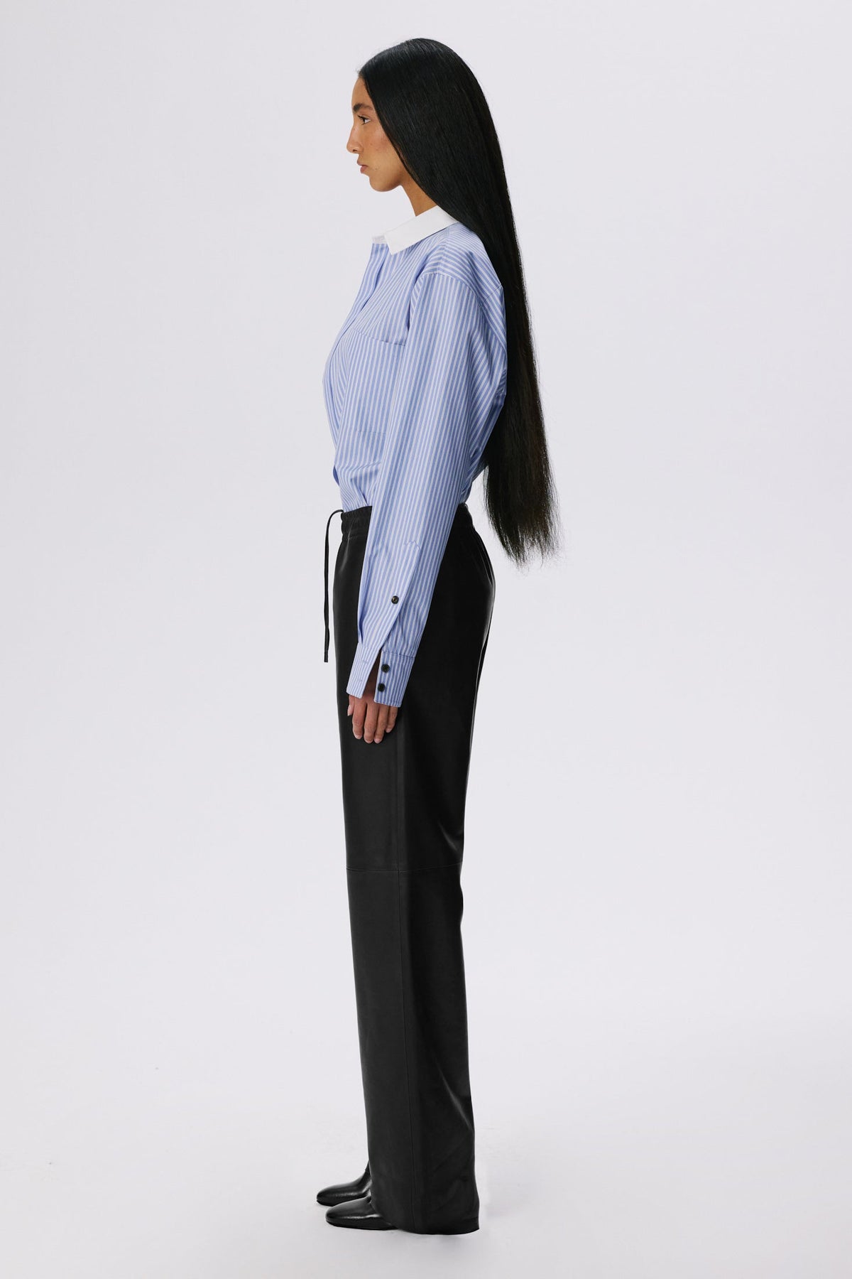 Tailored Shirt | Cotton Poplin – Bright Blue Stripe
