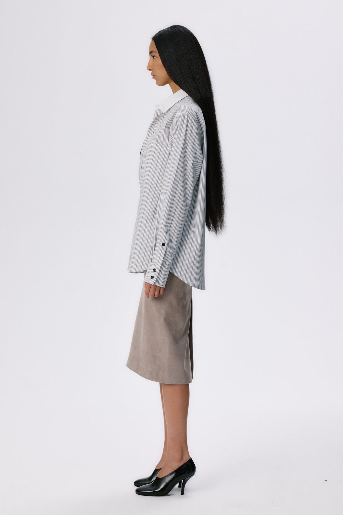 Pencil Skirt | Suede – Bamboo Beige