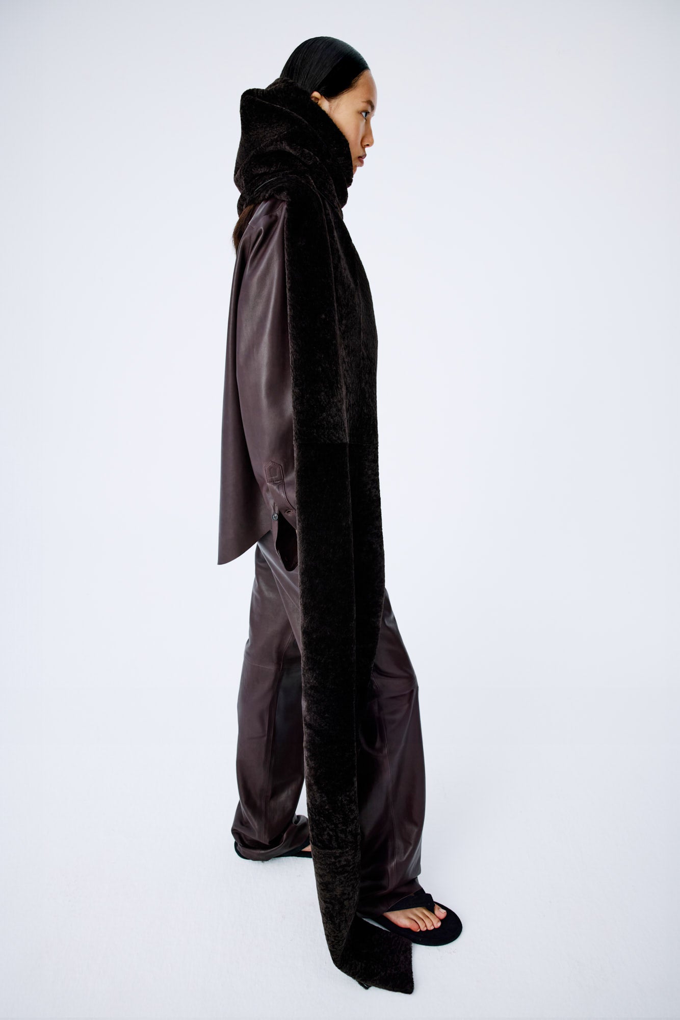 Shearling Cosmos Scarf - Dark Chocolate - Extra Long