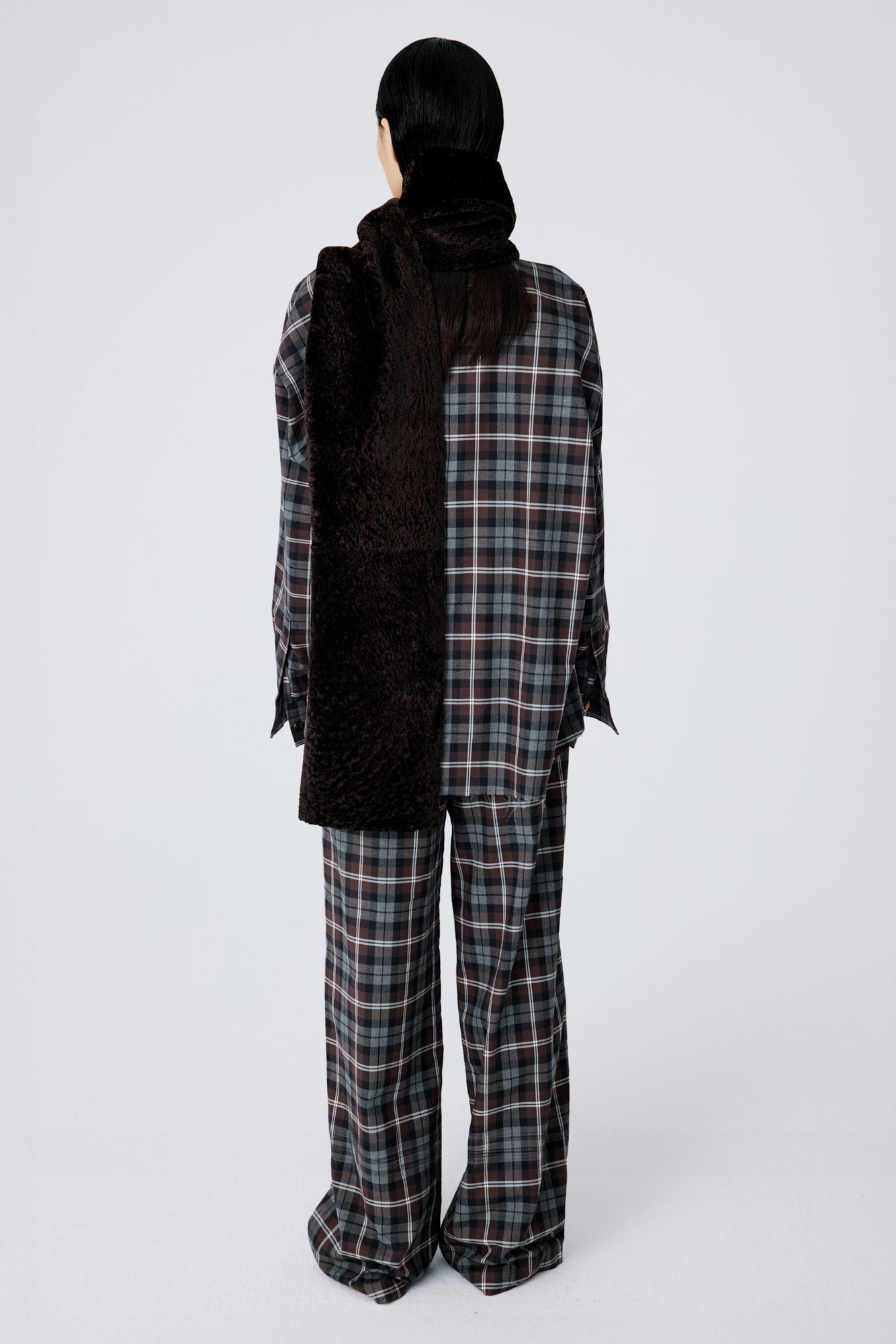 Shearling Cosmos Scarf - Dark Chocolate - Long
