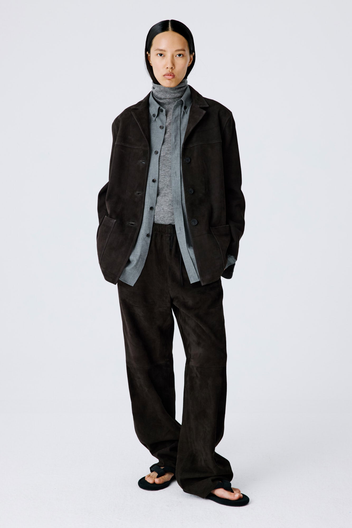 Suede Workwear Jacket - Burnt Oak