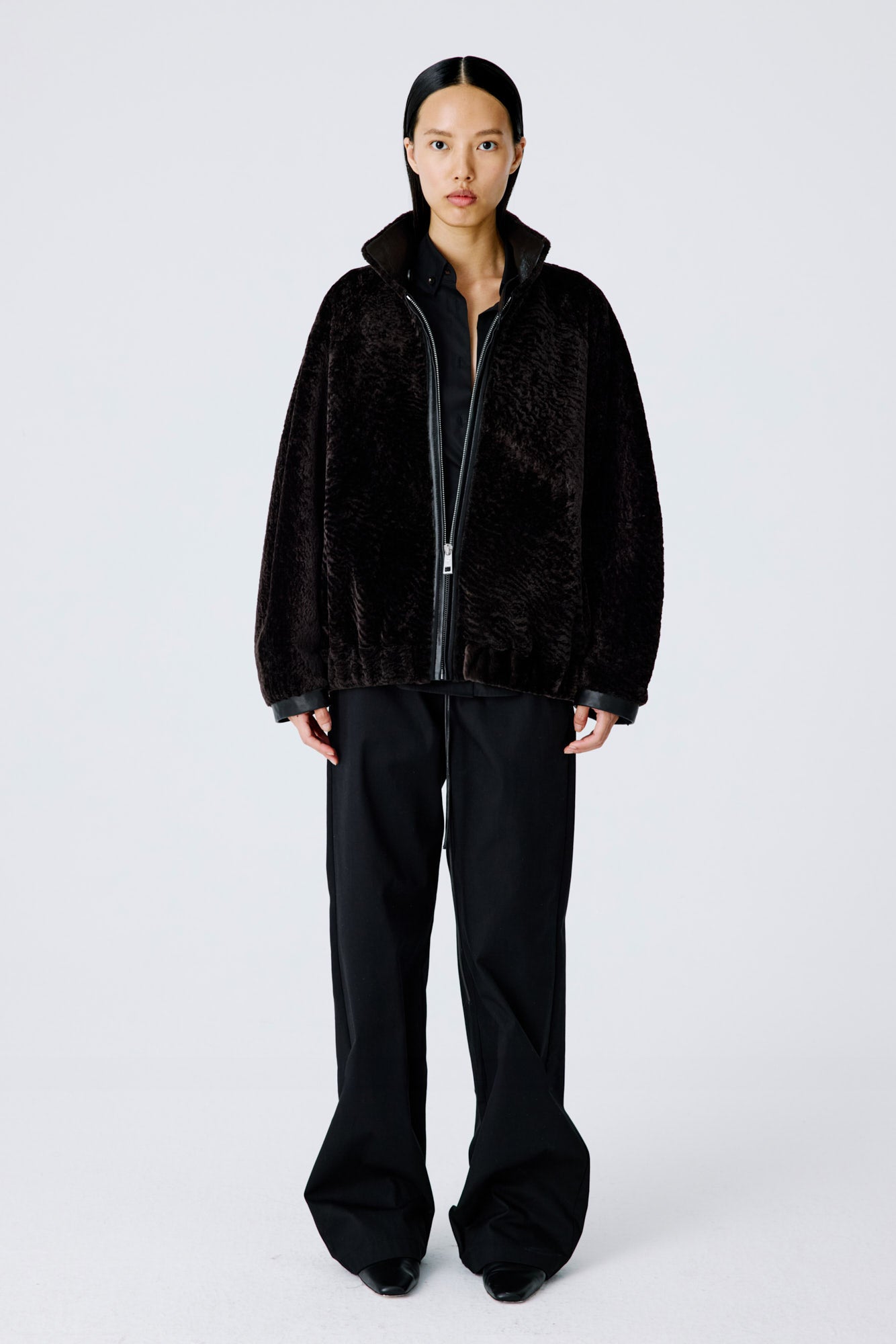 Whisper Outer Shearling Jacket - Dark Chocolate Cosmos