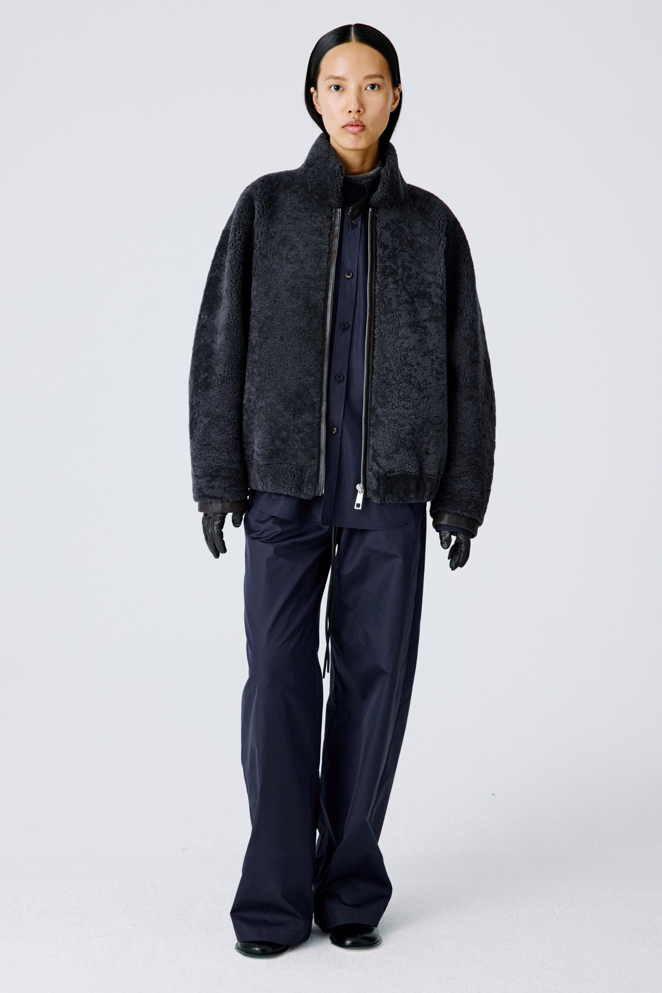 Whisper Outer Shearling Jacket - Grey