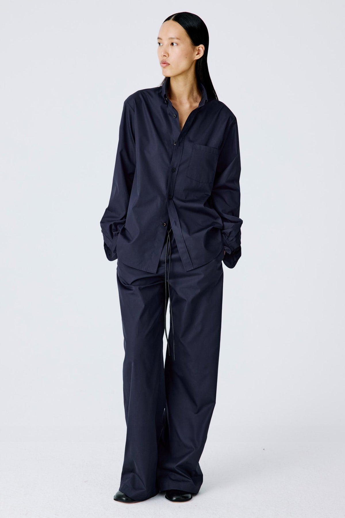 Divine Shirt | Cotton Poplin – Navy