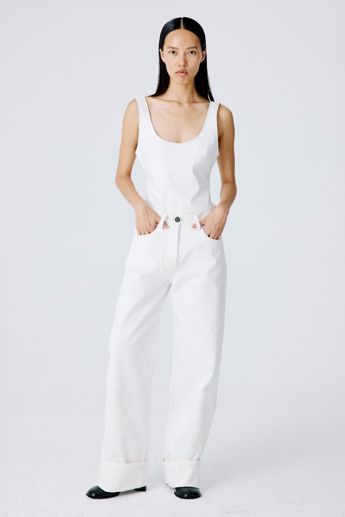 Leather Bodysuit - White