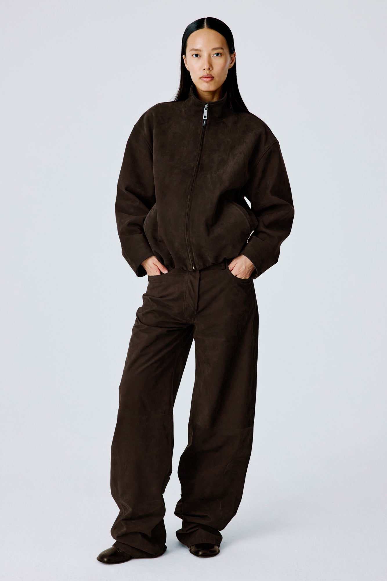 Leisure Bomber Jacket - Dark Brown