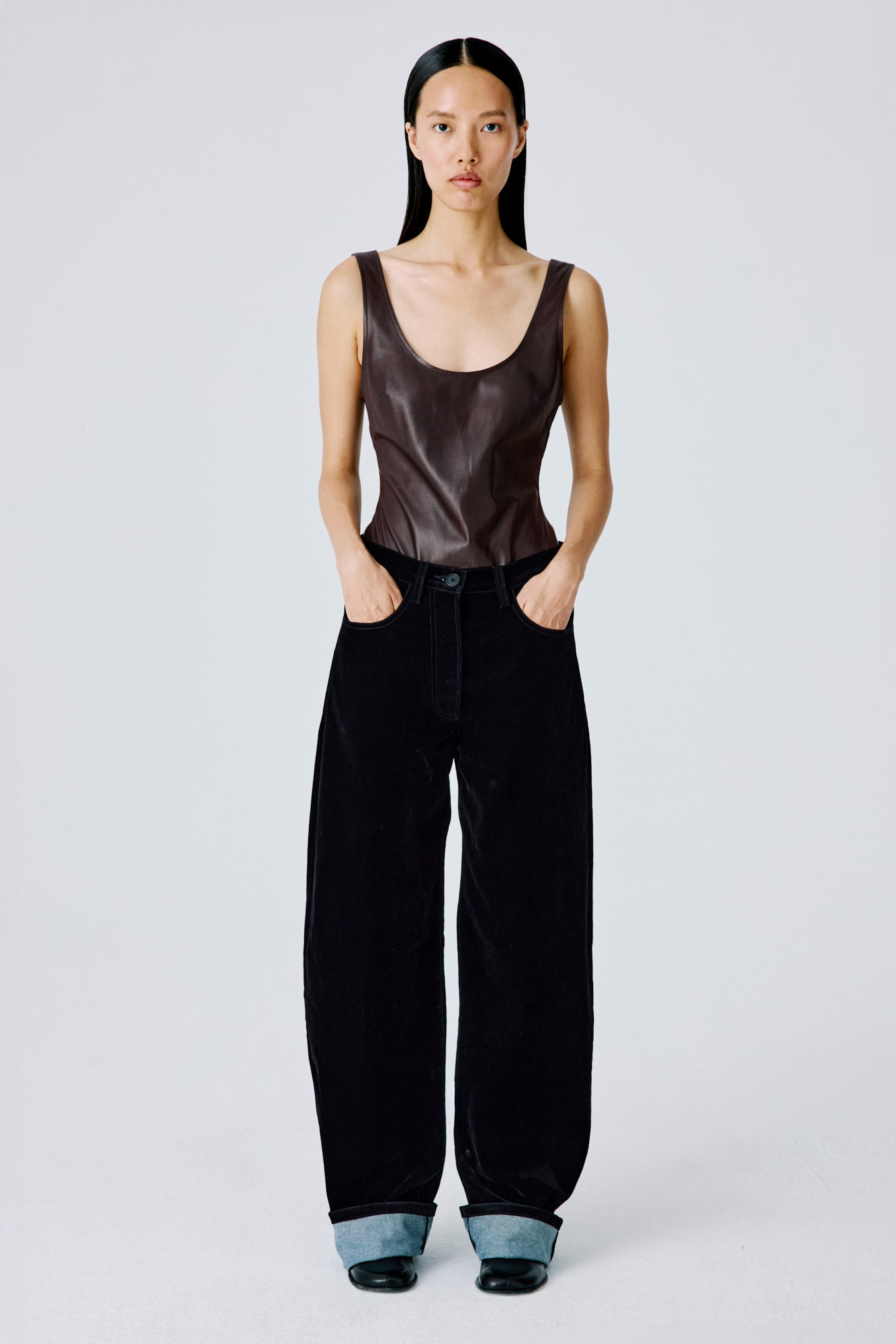Leather Bodysuit - Dark Chocolate
