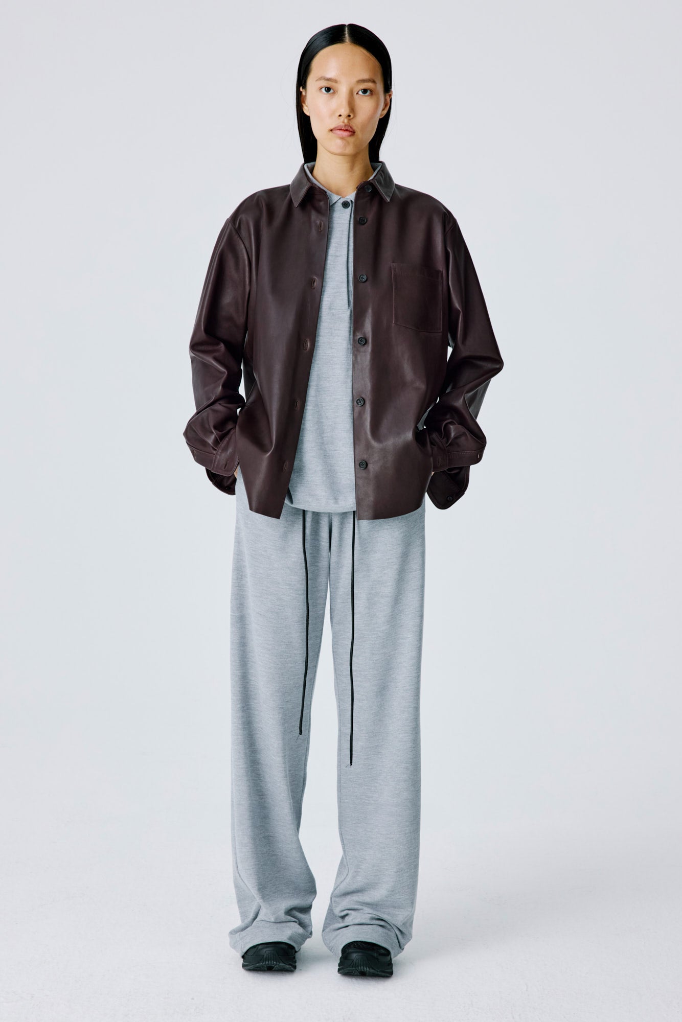 Lounge Pants In Grey Melange Pique