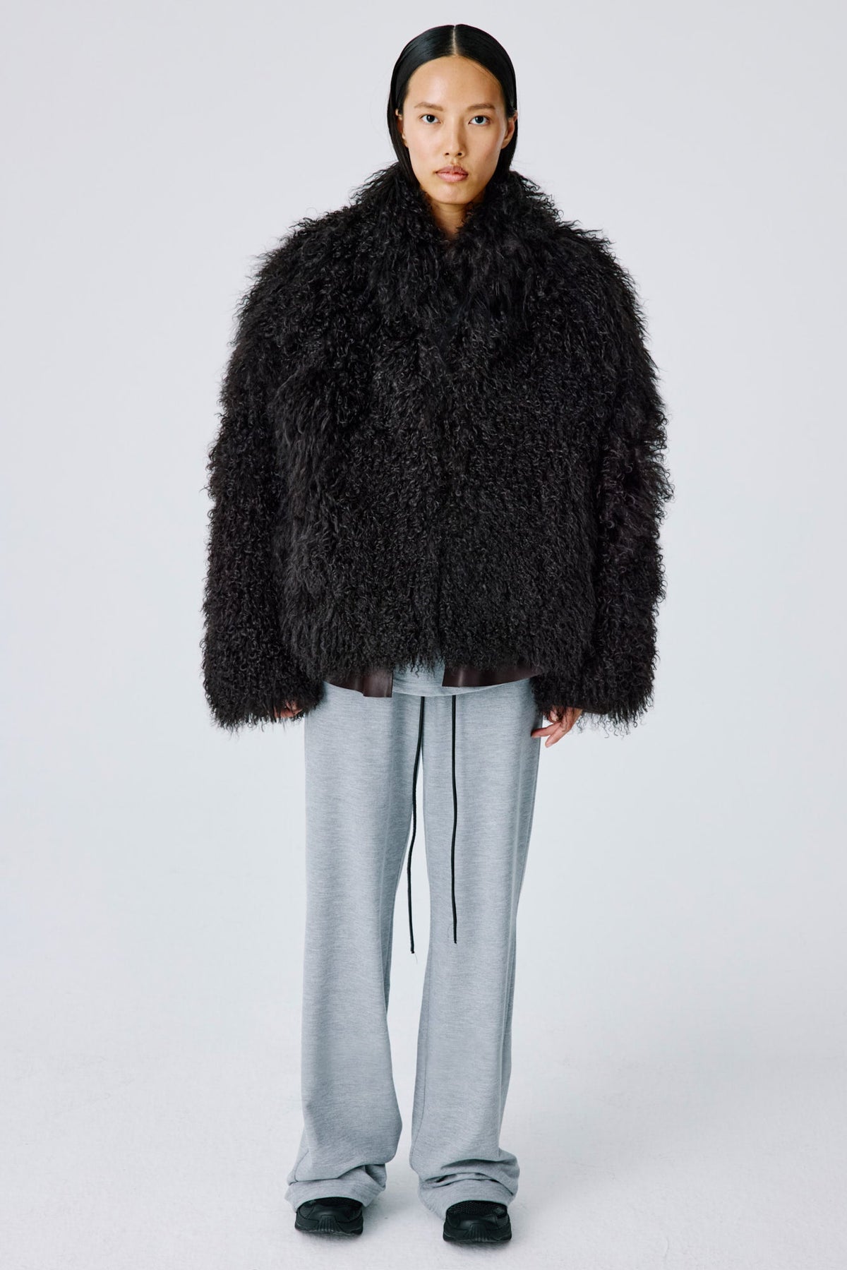 Shaggy Icon Coat | Mongolian Shearling – Dark Chocolate