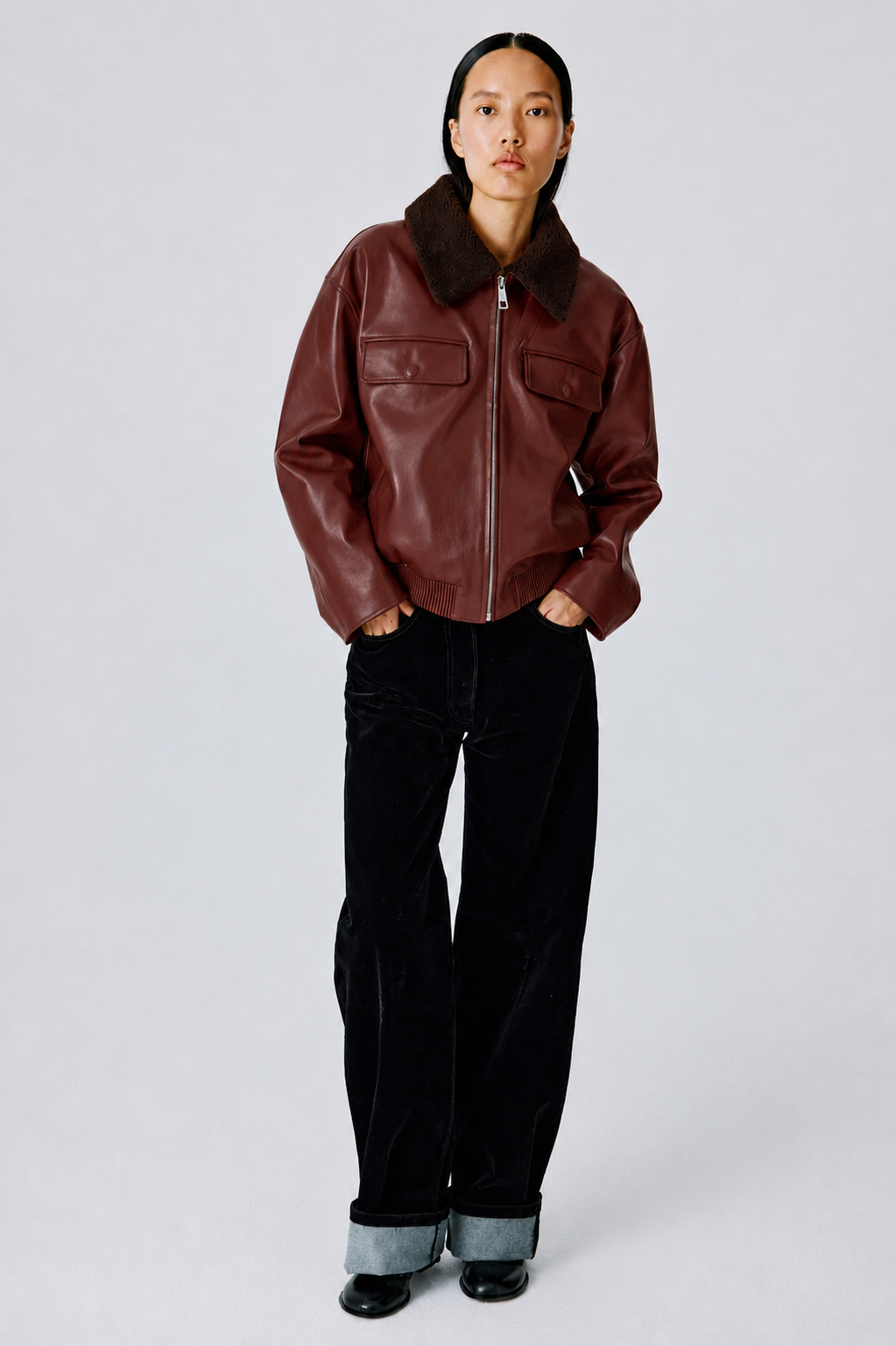 Love Pocketed Bomber Jacket | Leather – Brown