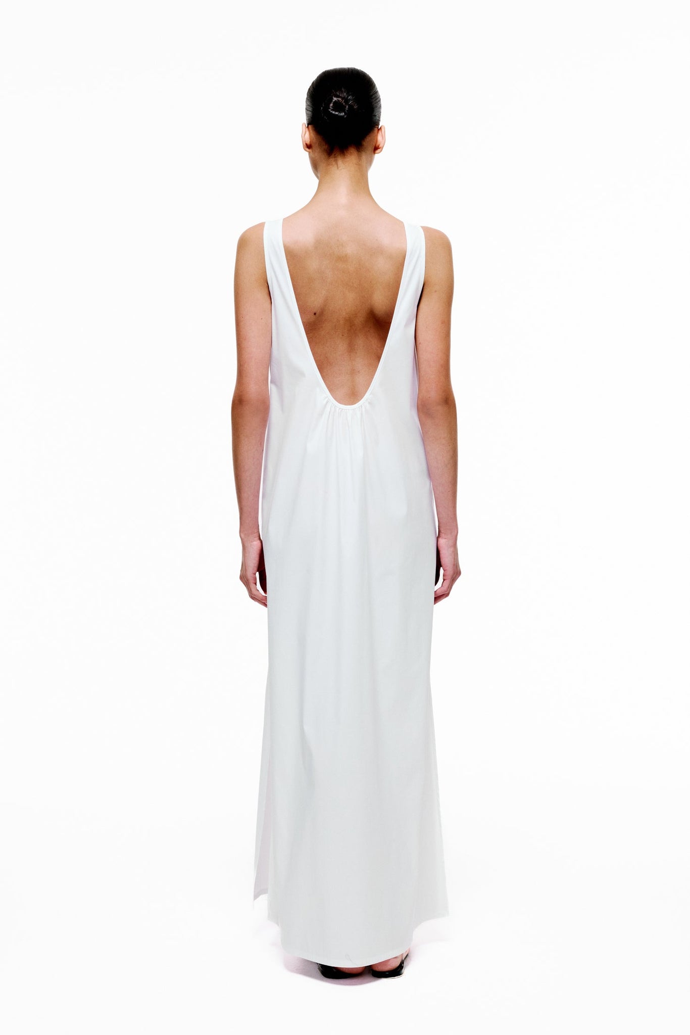 Silent Escape Dress in Cotton Poplin - White