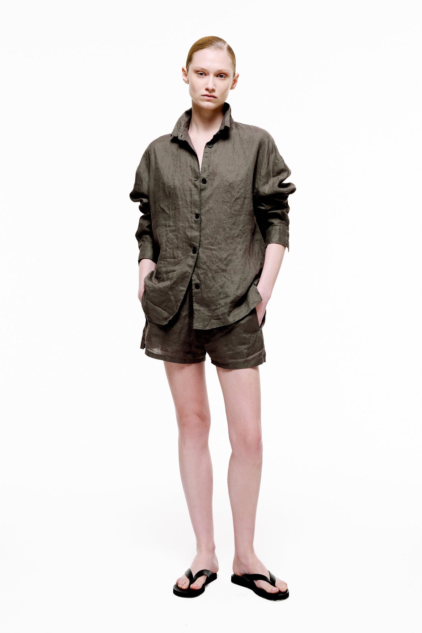 Tranquil Shirt in Linen - Light Taupe