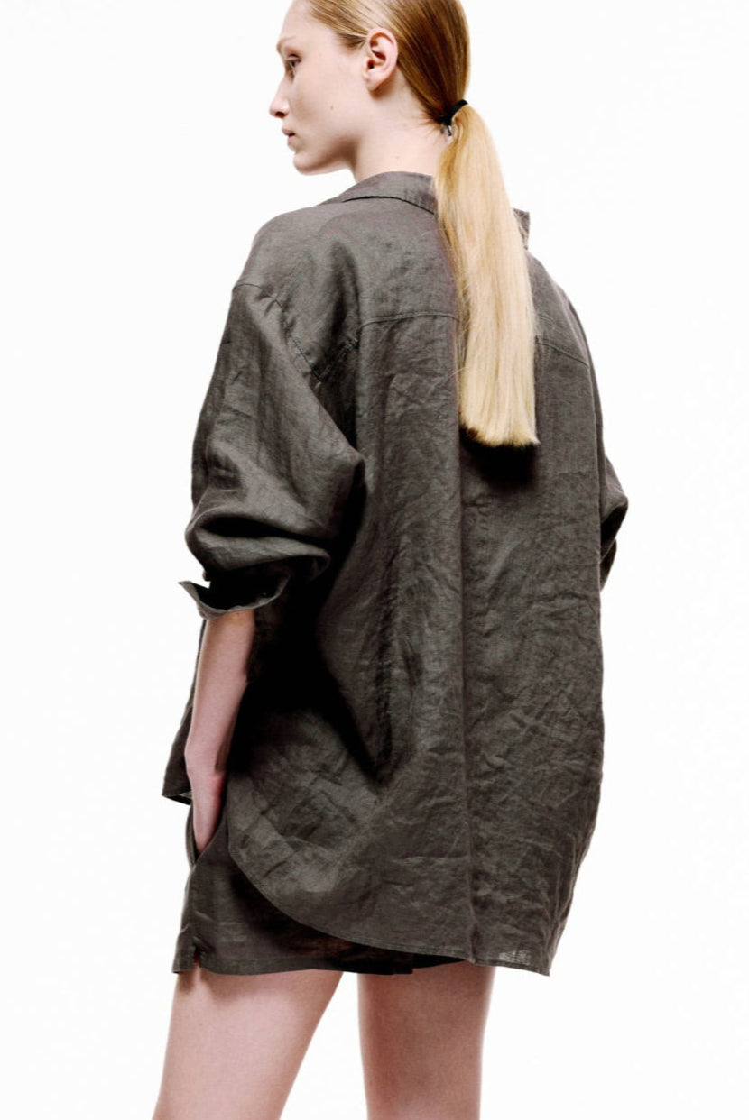 Tranquil Shirt in Linen - Light Taupe