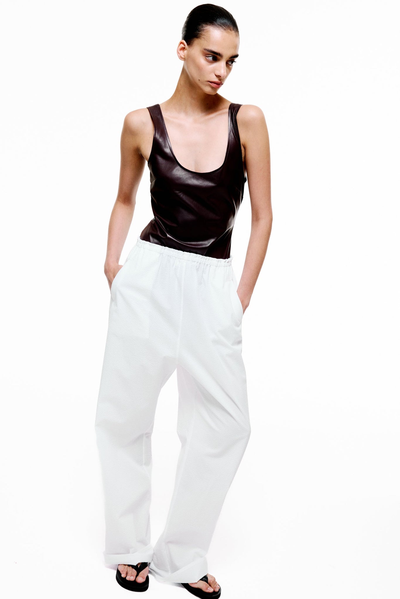 Drop-Crotch Pants - White