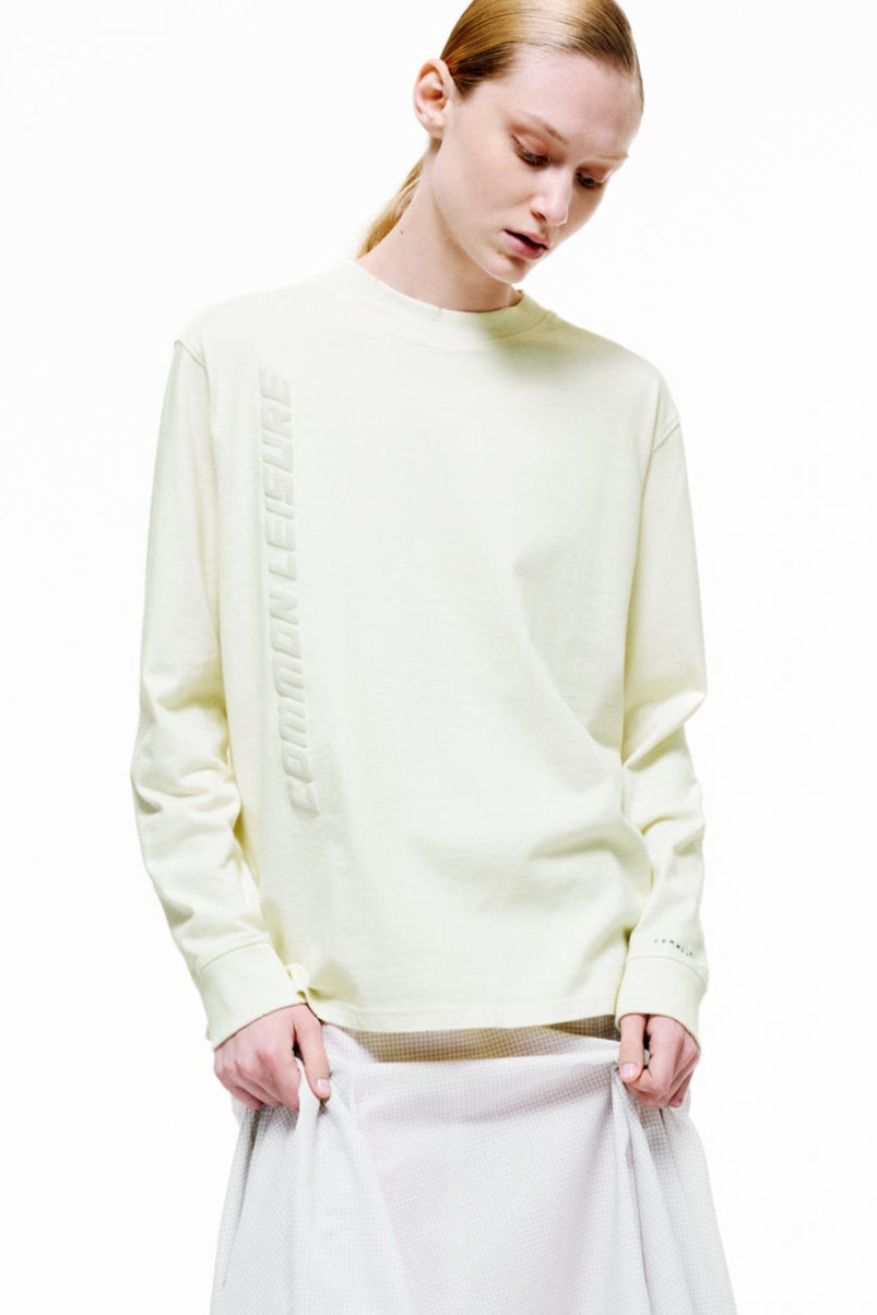 Typography Branded Long Sleeve T-Shirt | Light Yellow