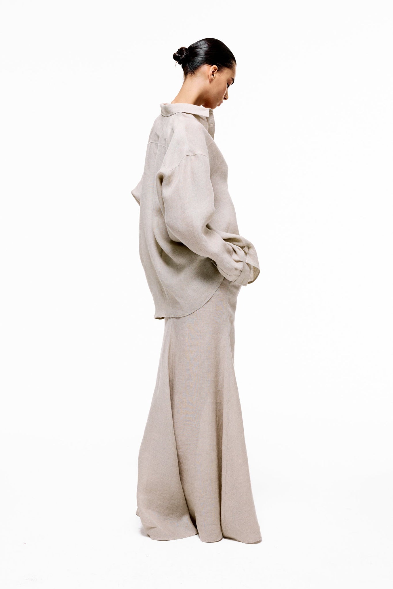 Stillwave Skirt in Linen - Affogato